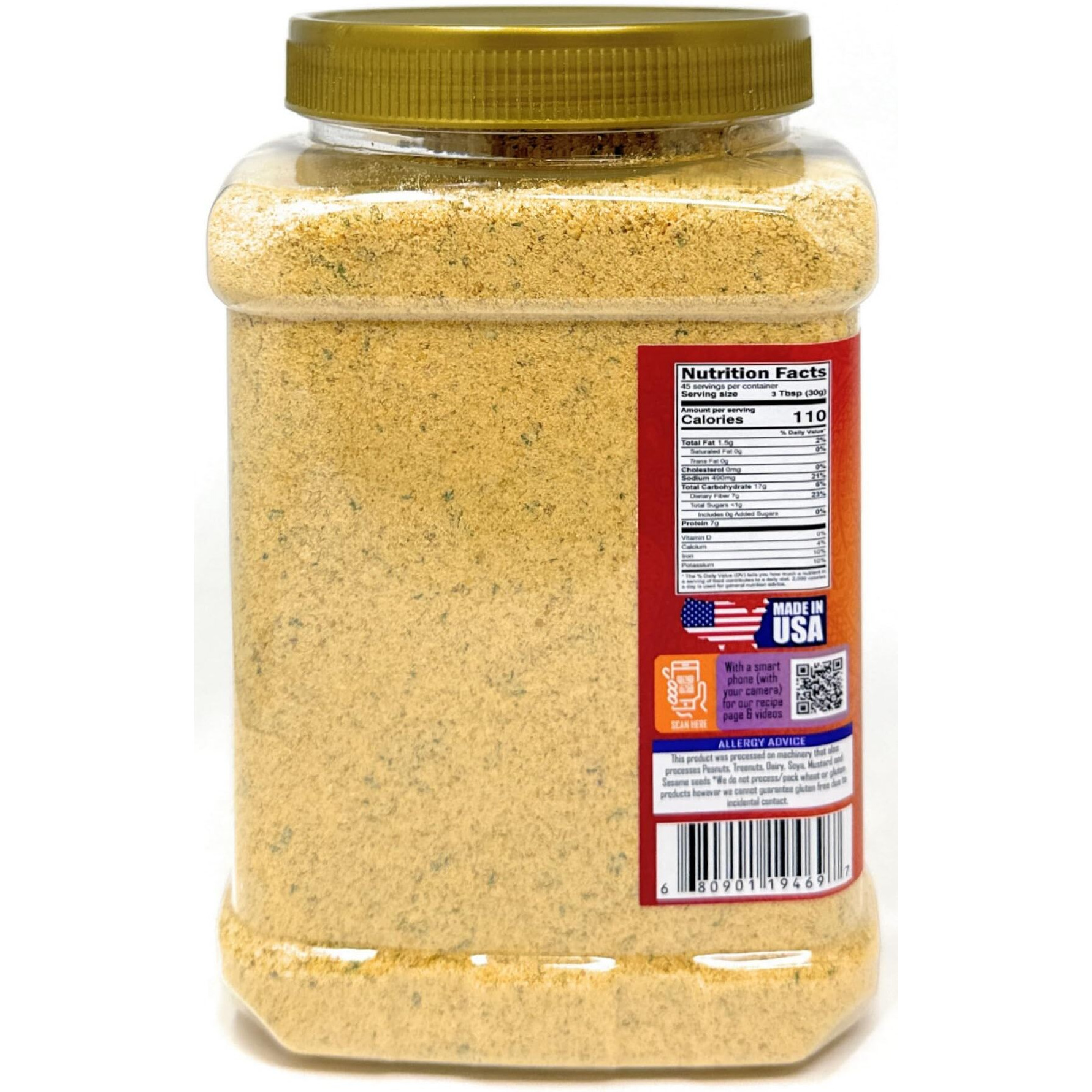 Rani Falafel Mix (Chickpeas & Spices Blend for Falafel) 48oz (3lbs) 1.36kg PET Jar ~ Gluten Friendly, NON-GMO, Kosher, Product of USA