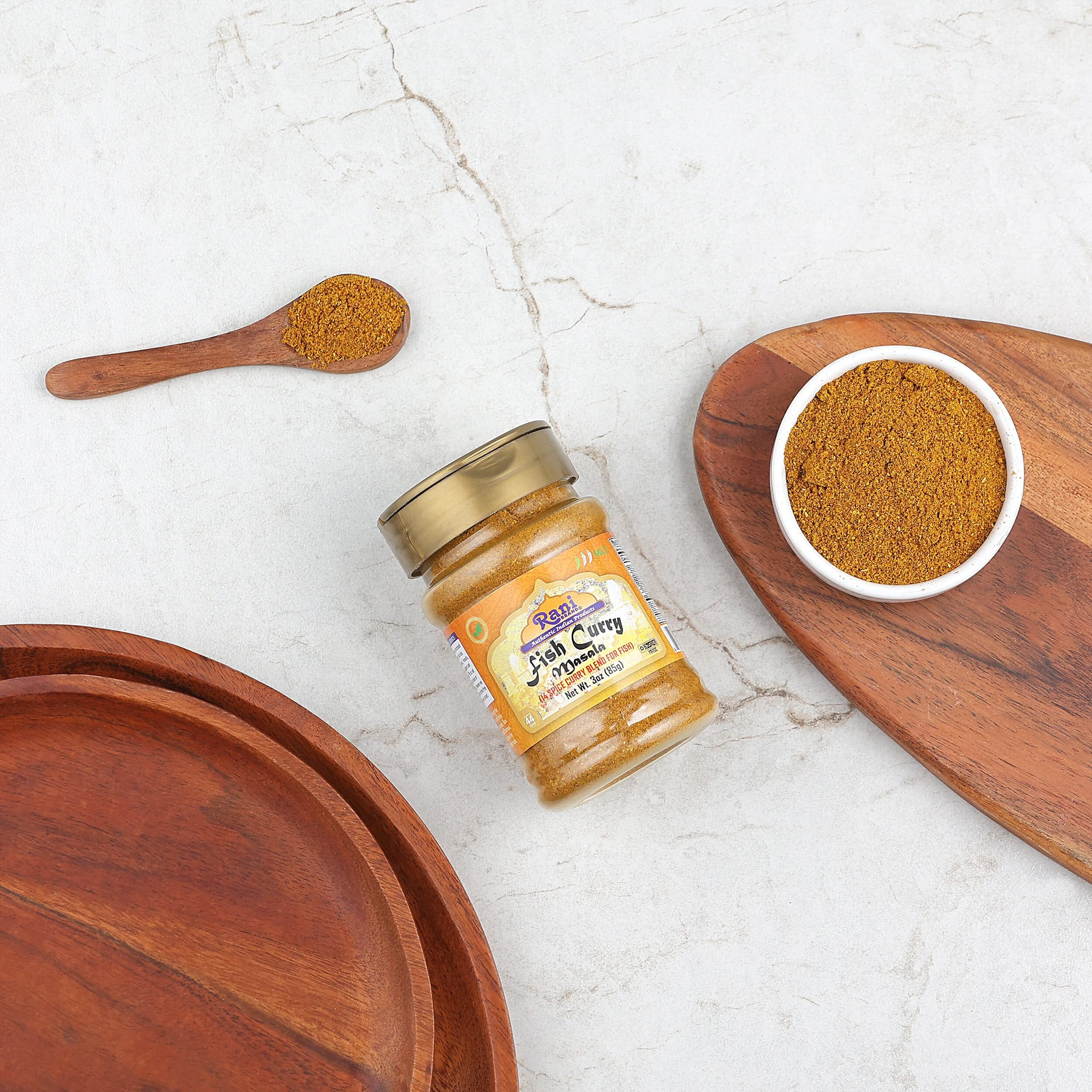 Rani Fish Curry Masala (14-Spice Curry Blend for Fish) 3oz (85g) PET Jar, Shaker Top ~ All Natural, Vegan, Gluten Friendly, NON-GMO, Indian Origin