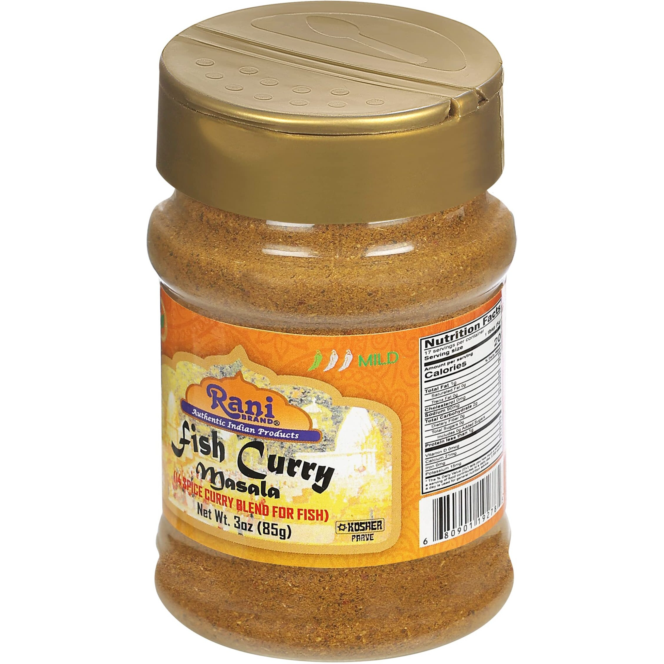 Rani Fish Curry Masala (14-Spice Curry Blend for Fish) 3oz (85g) PET Jar, Shaker Top ~ All Natural, Vegan, Gluten Friendly, NON-GMO, Indian Origin
