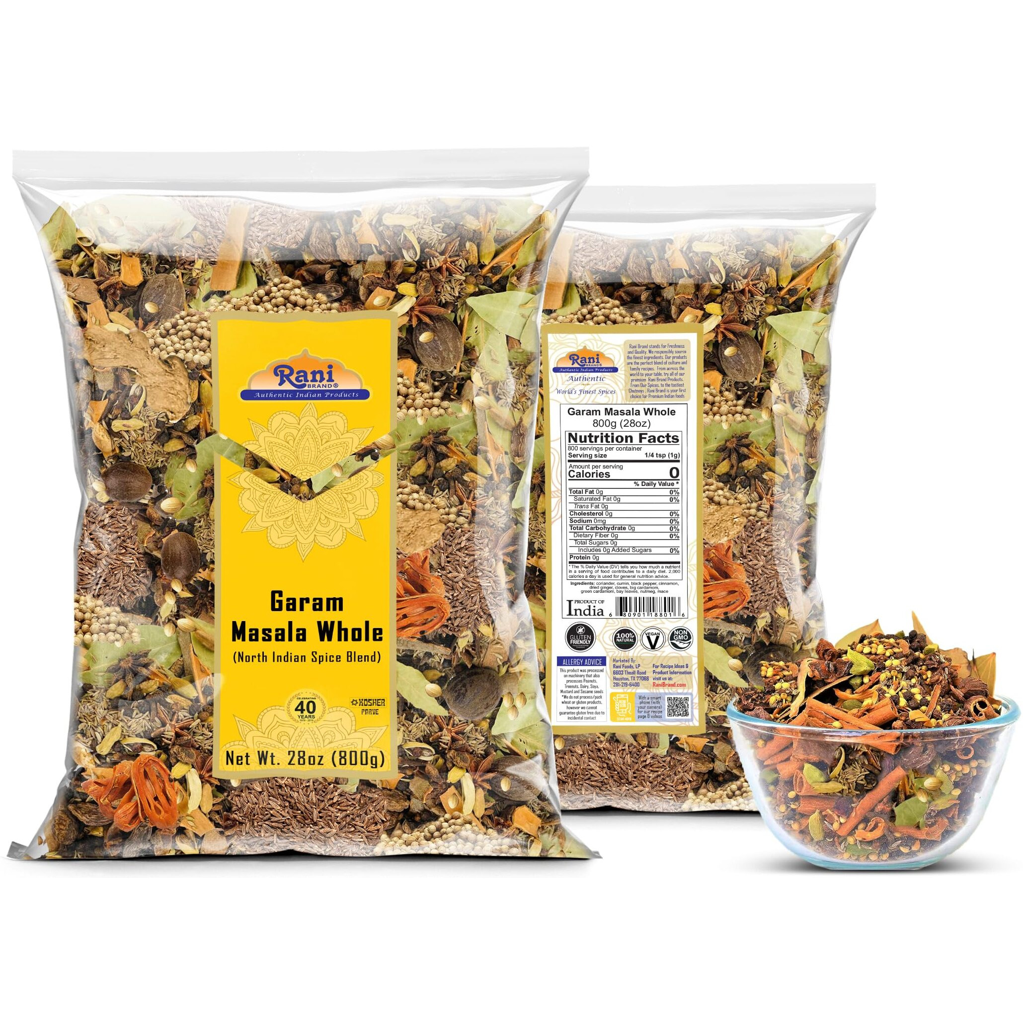 Rani Garam Masala Indian 11 Whole Spices Blend 28oz (800g) ~ All Natural, Salt-Free, Vegan, No Colors, Gluten Friendly, NON-GMO, Kosher, Indian Origin