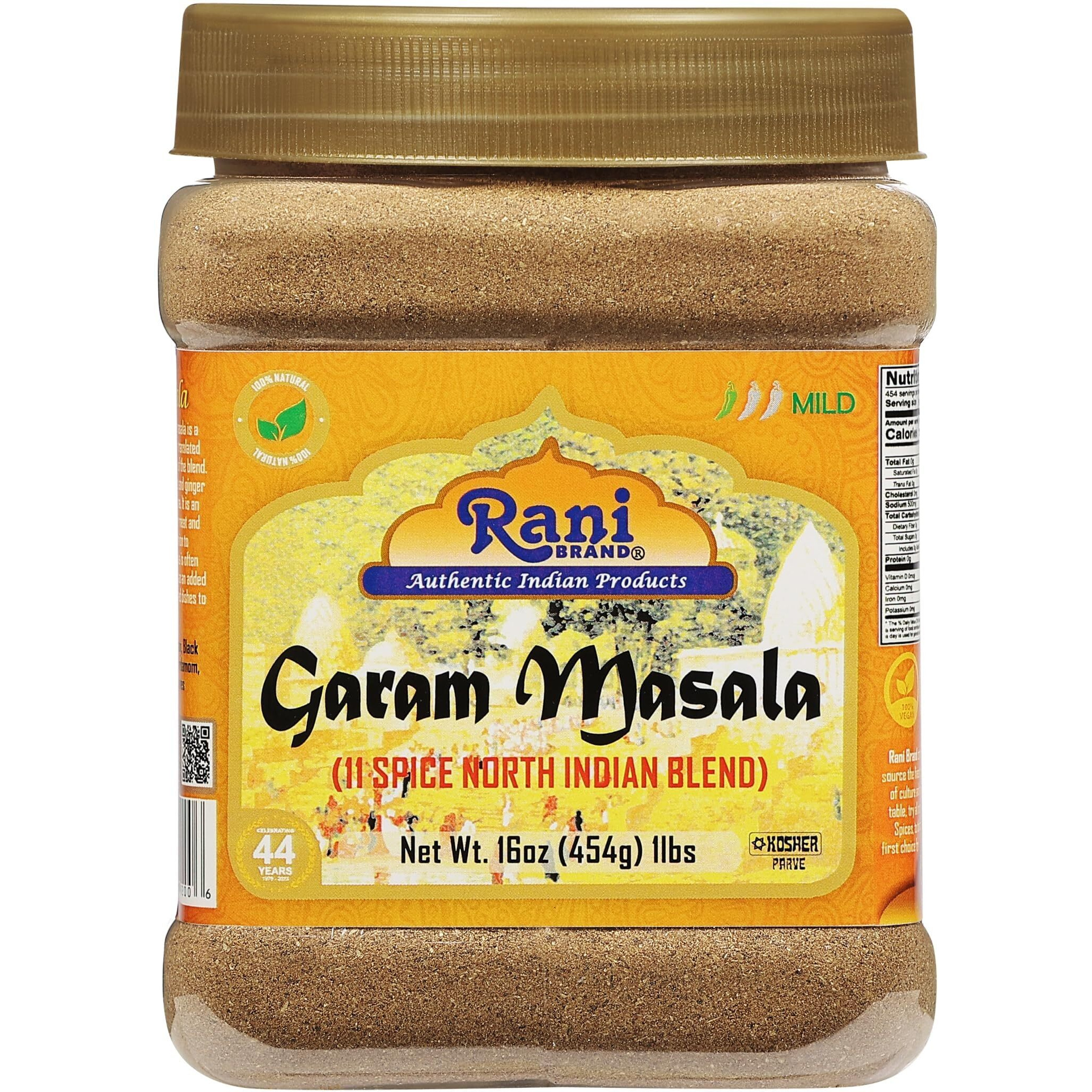 Rani Garam Masala Indian 11-Spice Blend 16oz (1lb) 454g PET Jar, Pack of 6 ~ All Natural, Salt-Free, Vegan, No Colors, Gluten Friendly, NON-GMO, Kosher, Indian Origin