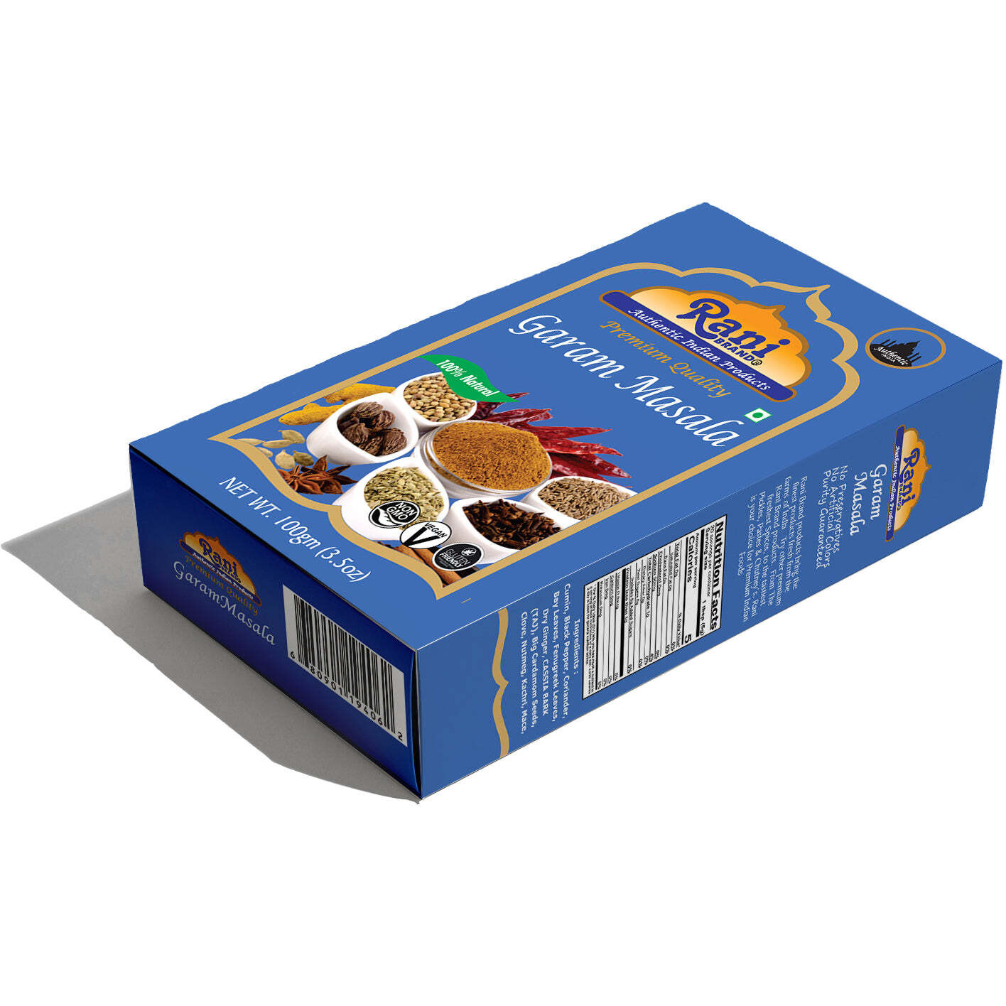 Rani Garam Masala Indian 11-Spice Blend 3.5oz (100g) Box Spice ~ All Natural, Salt-Free, Vegan, No Colors, Gluten Friendly, NON-GMO, Indian Origin