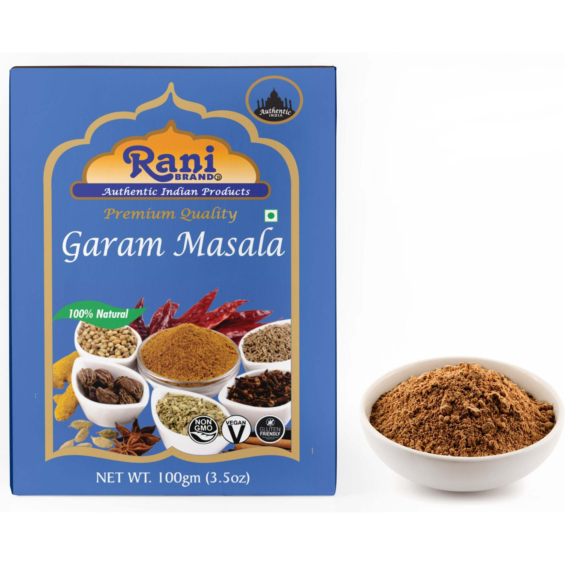 Rani Garam Masala Indian 11-Spice Blend 3.5oz (100g) Box Spice ~ All Natural, Salt-Free, Vegan, No Colors, Gluten Friendly, NON-GMO, Indian Origin