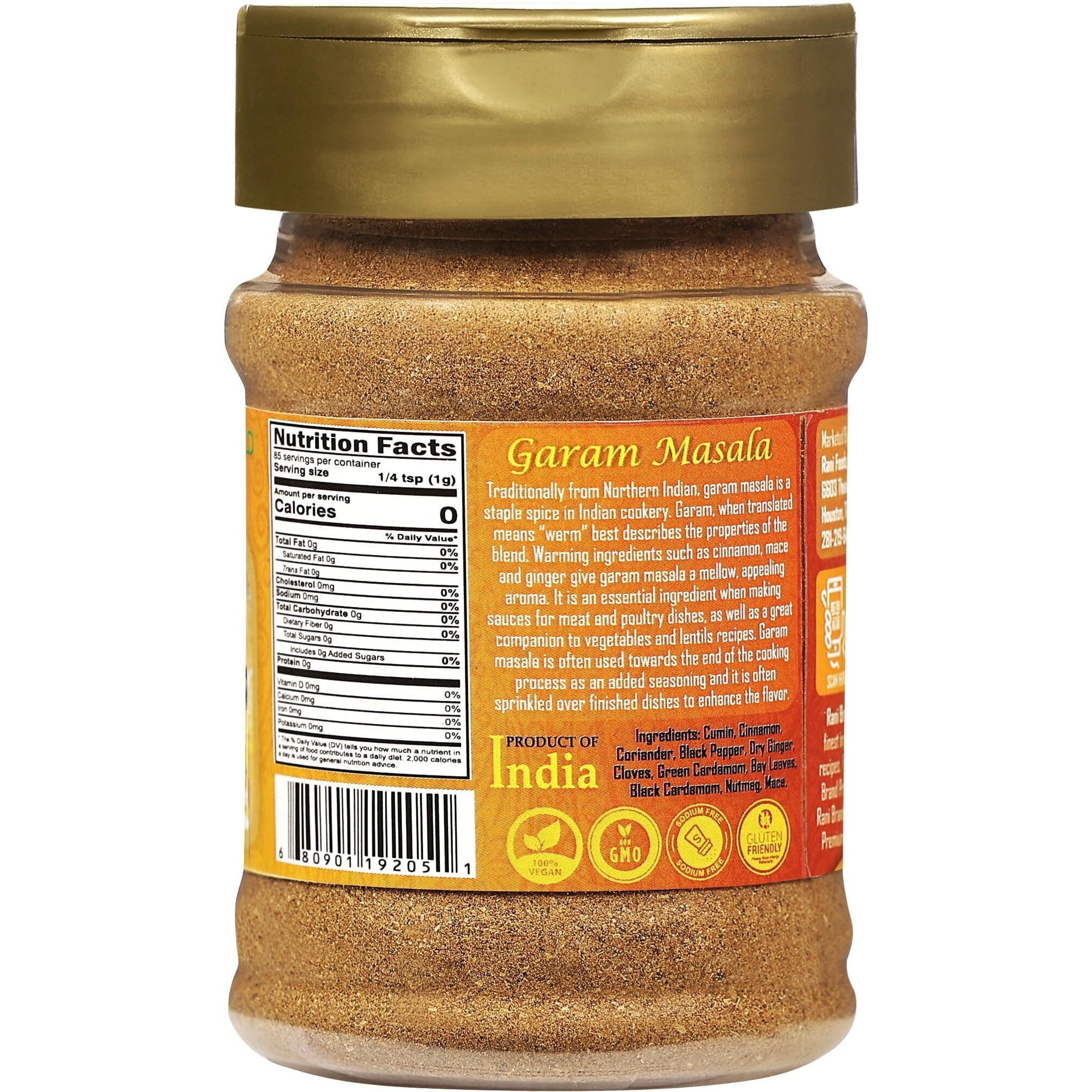 Rani Garam Masala Indian 11-Spice Blend 3oz (85g) PET Jar, Pack of 12 ~ All Natural, Salt-Free, Vegan, No Colors, Gluten Friendly, NON-GMO, Kosher, Indian Origin