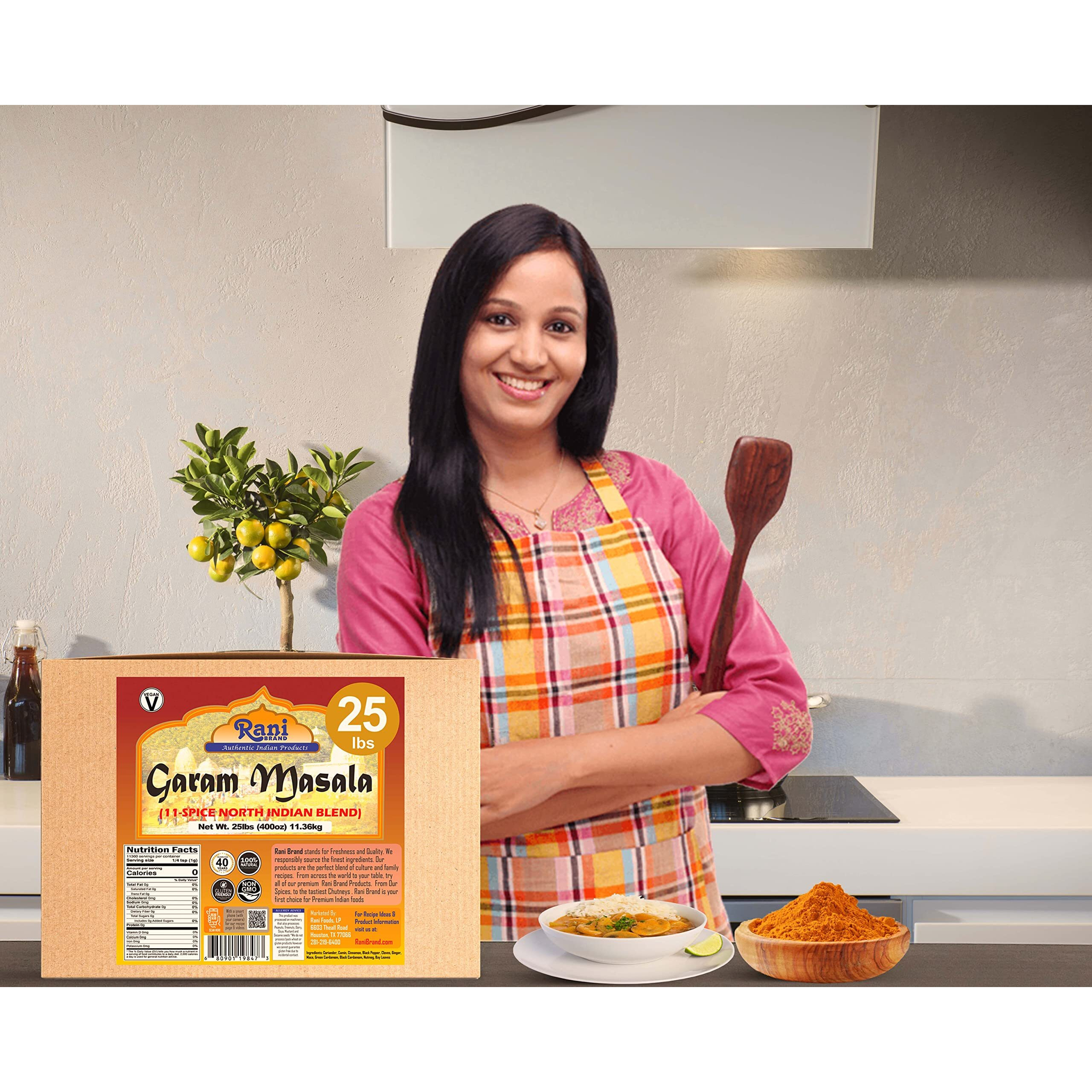 Rani Garam Masala Indian 11-Spice Blend 400oz (25lbs) 11.36kg Bulk Box ~ All Natural, Salt-Free, Vegan, No Colors, Gluten Friendly, NON-GMO, Indian Origin