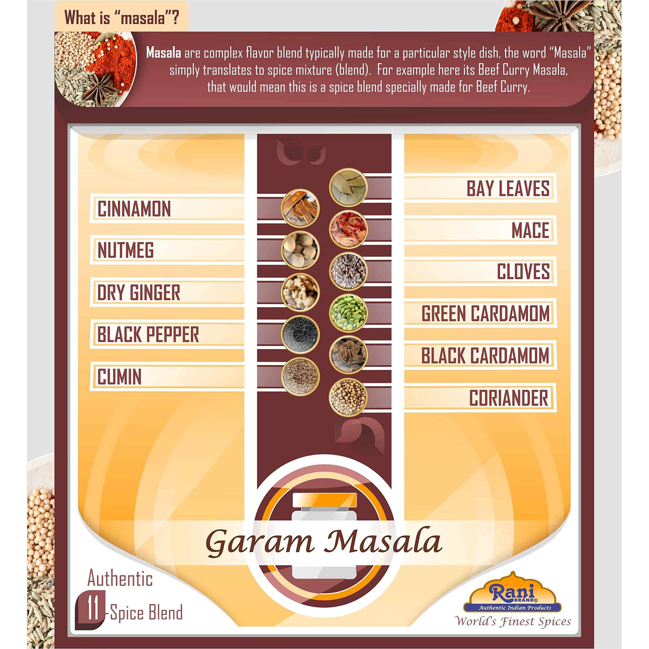 Rani Garam Masala Indian 11-Spice Blend 400oz (25lbs) 11.36kg Bulk Box ~ All Natural, Salt-Free, Vegan, No Colors, Gluten Friendly, NON-GMO, Indian Origin