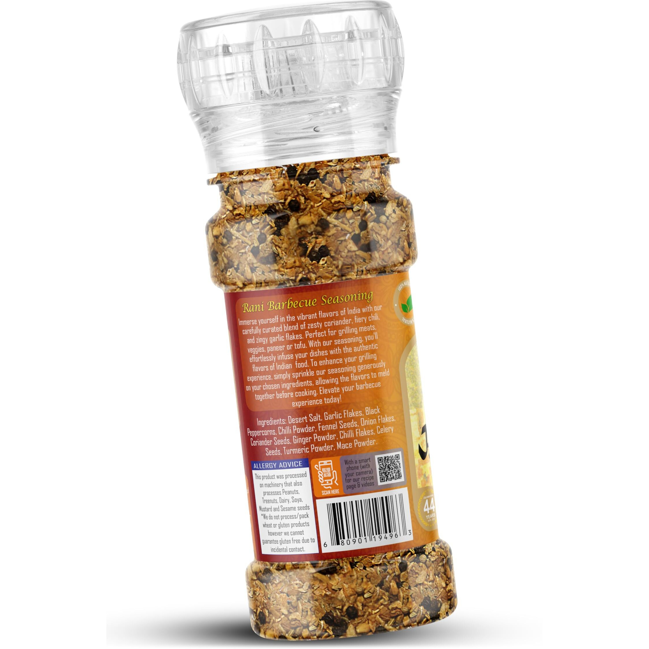 Rani Indian Barbeque Seasoning (11-Spice Blend) 2.5oz (70g) Grinder Bottle ~ All Natural, Salt-Free, Vegan, No Colors, Gluten Friendly, NON-GMO, Kohser, Indian Origin