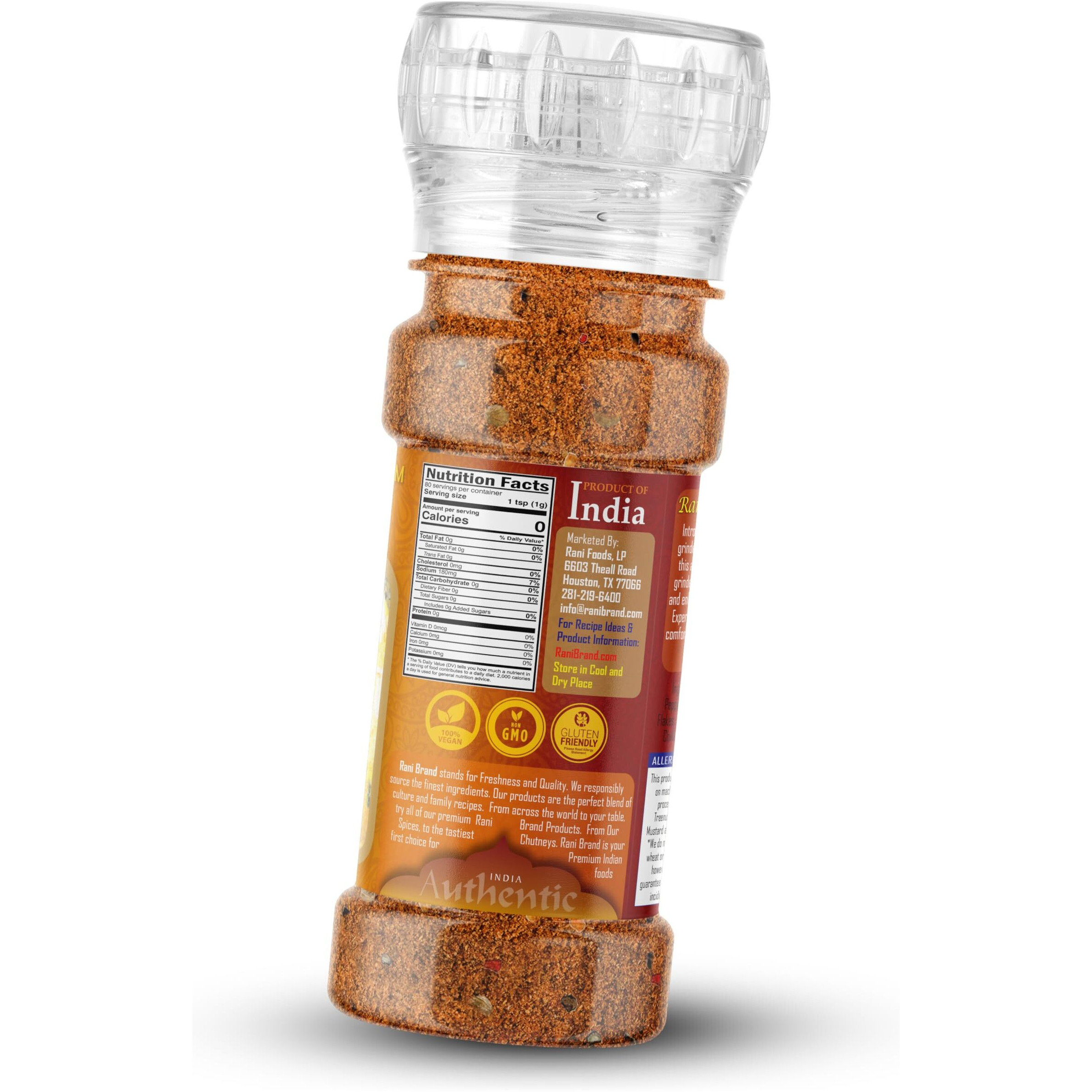 Rani Indian Chicken Seasoning (11-Spice Blend) 2.82oz (80g) Grinder Bottle ~ All Natural, Salt-Free, Vegan, No Colors, Gluten Friendly, NON-GMO, Kohser, Indian Origin