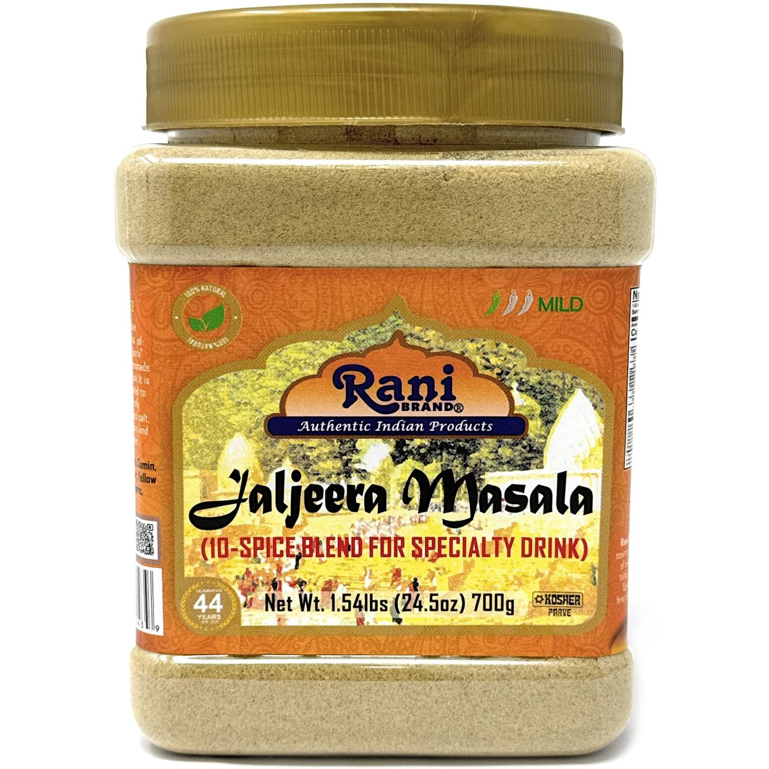 Rani Jal Jeera Masala (14-Spice blend for Spicy Indian Drink) 24.5oz (1.54lbs) 700g PET Jar ~ All Natural, Vegan, No Colors, Gluten Friendly, NON-GMO, Kosher, Indian Origin