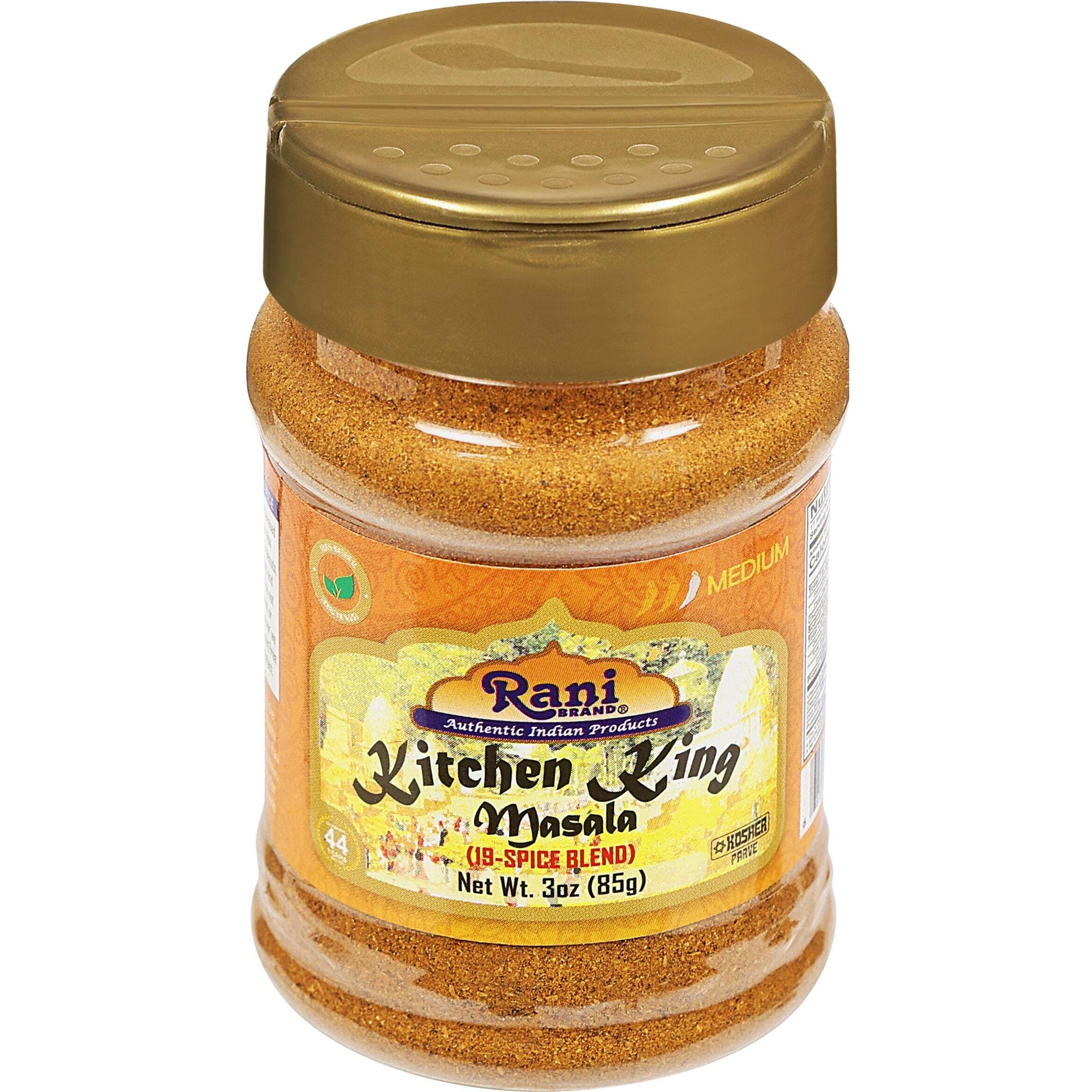 Rani Kitchen King Masala (20-Spice Curry blend) 3oz (85g) PET Jar ~ All Natural, Vegan, No Colors, Gluten Friendly, NON-GMO, Kosher, Indian Origin