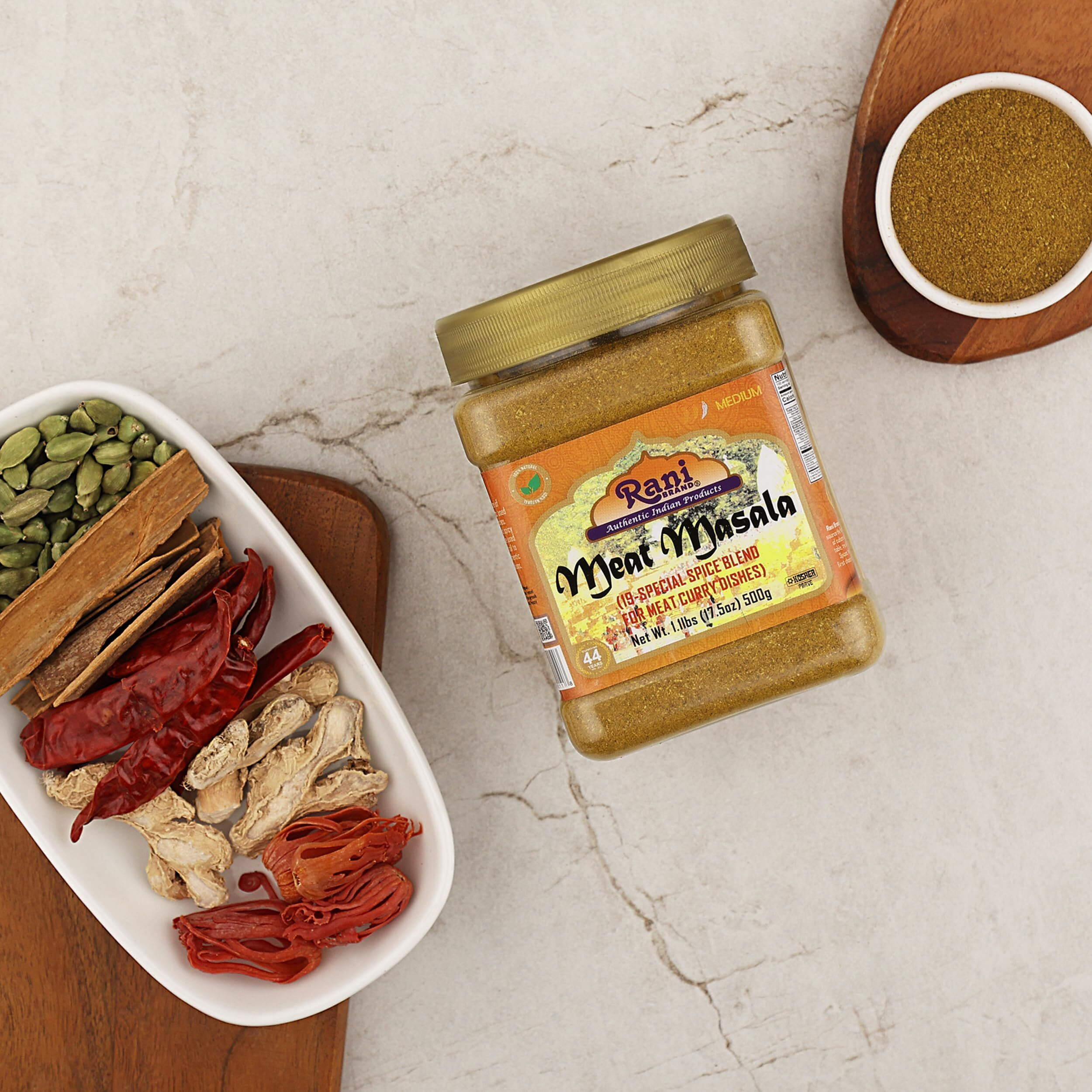 Rani Meat Curry Masala 21-Spice Blend 17.5oz (1.1lbs) 500g PET Jar ~ All Natural, Vegan, No Colors, Gluten Friendly, NON-GMO, Kosher, Indian Origin