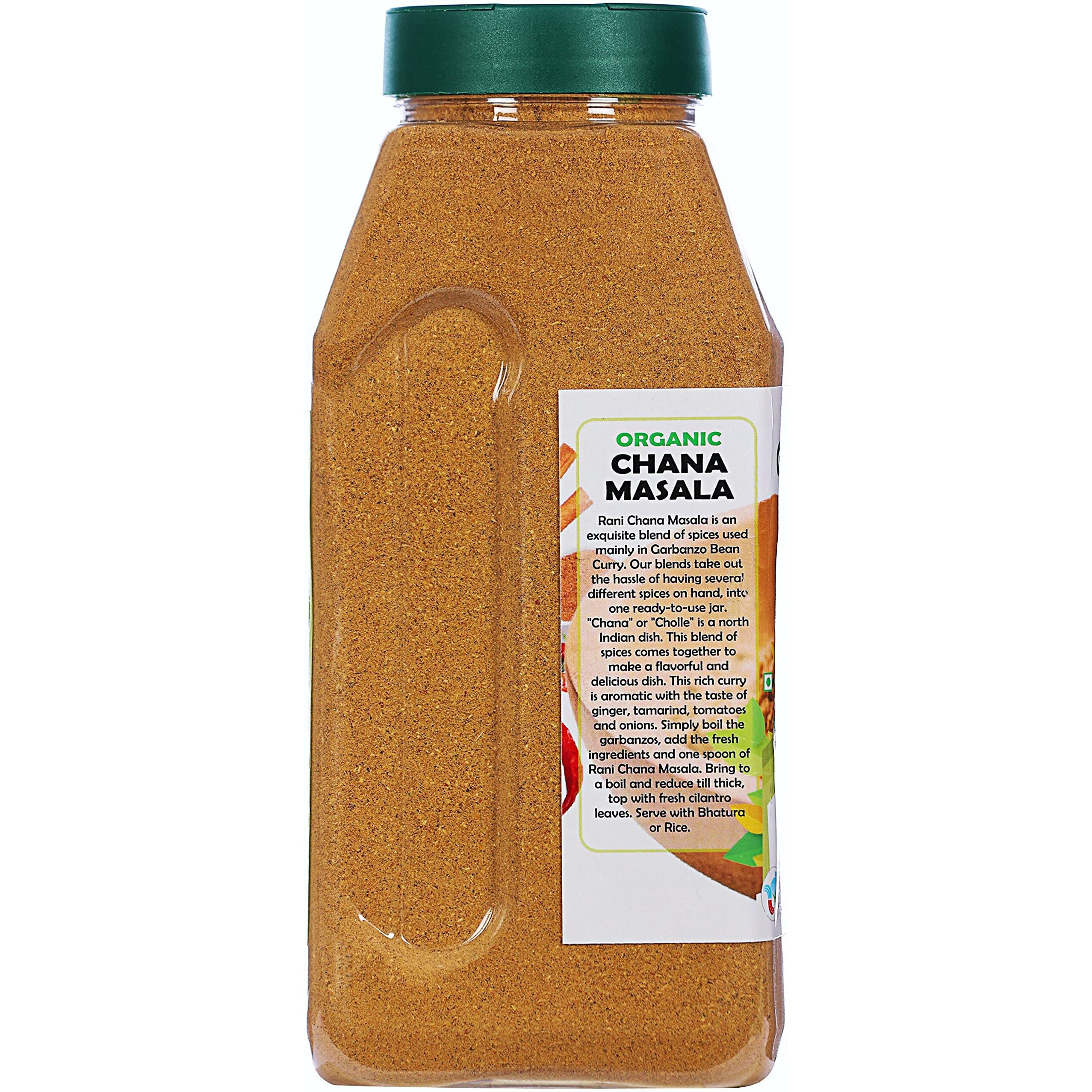 Rani Organic Chana Masala (Garbanzo Curry 9-Spice Blend) 20oz (1.25lbs) 567g PET Jar ~ All Natural, Vegan, Gluten Friendly, NON-GMO, Indian Origin, USDA Certified Organic