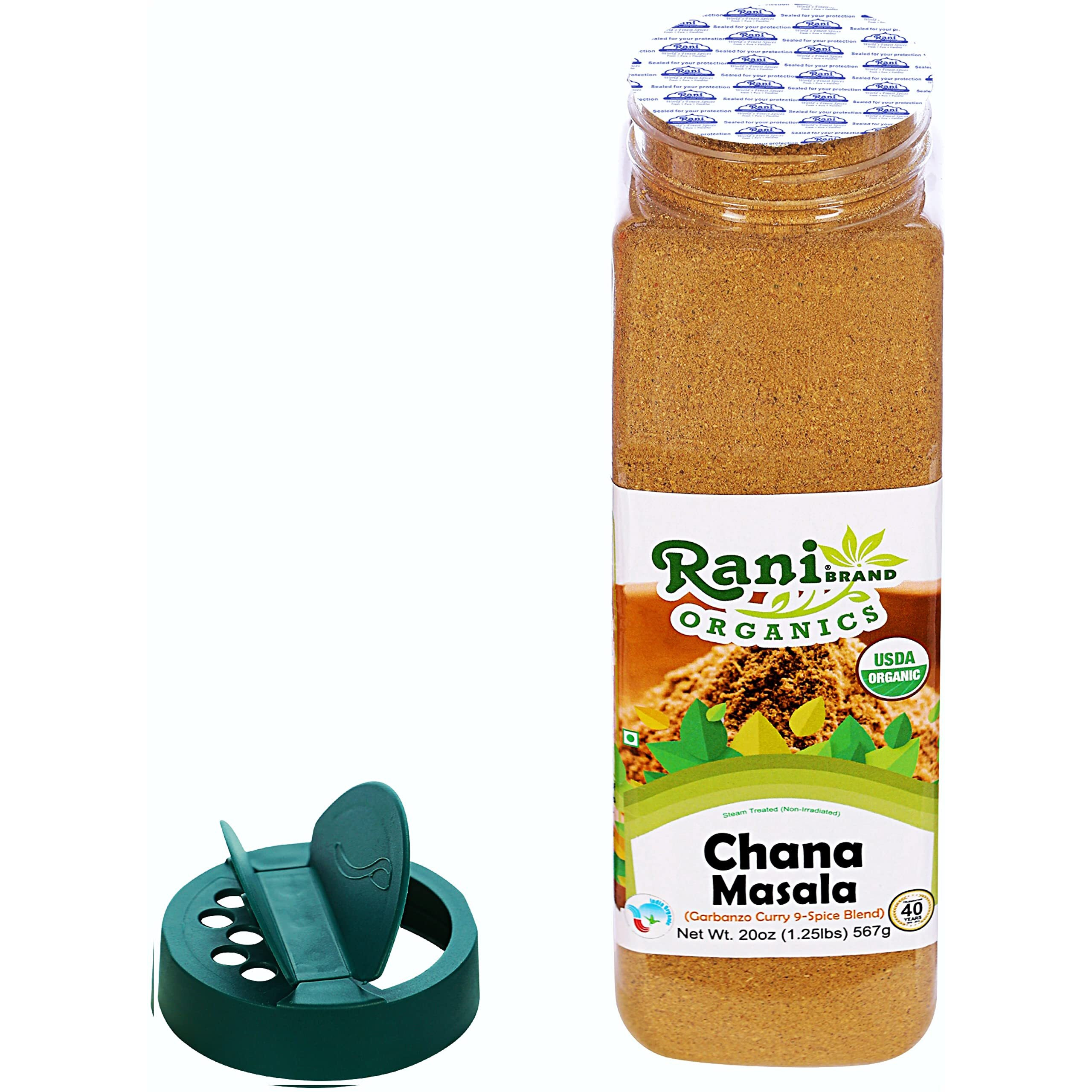Rani Organic Chana Masala (Garbanzo Curry 9-Spice Blend) 20oz (1.25lbs) 567g PET Jar ~ All Natural, Vegan, Gluten Friendly, NON-GMO, Indian Origin, USDA Certified Organic