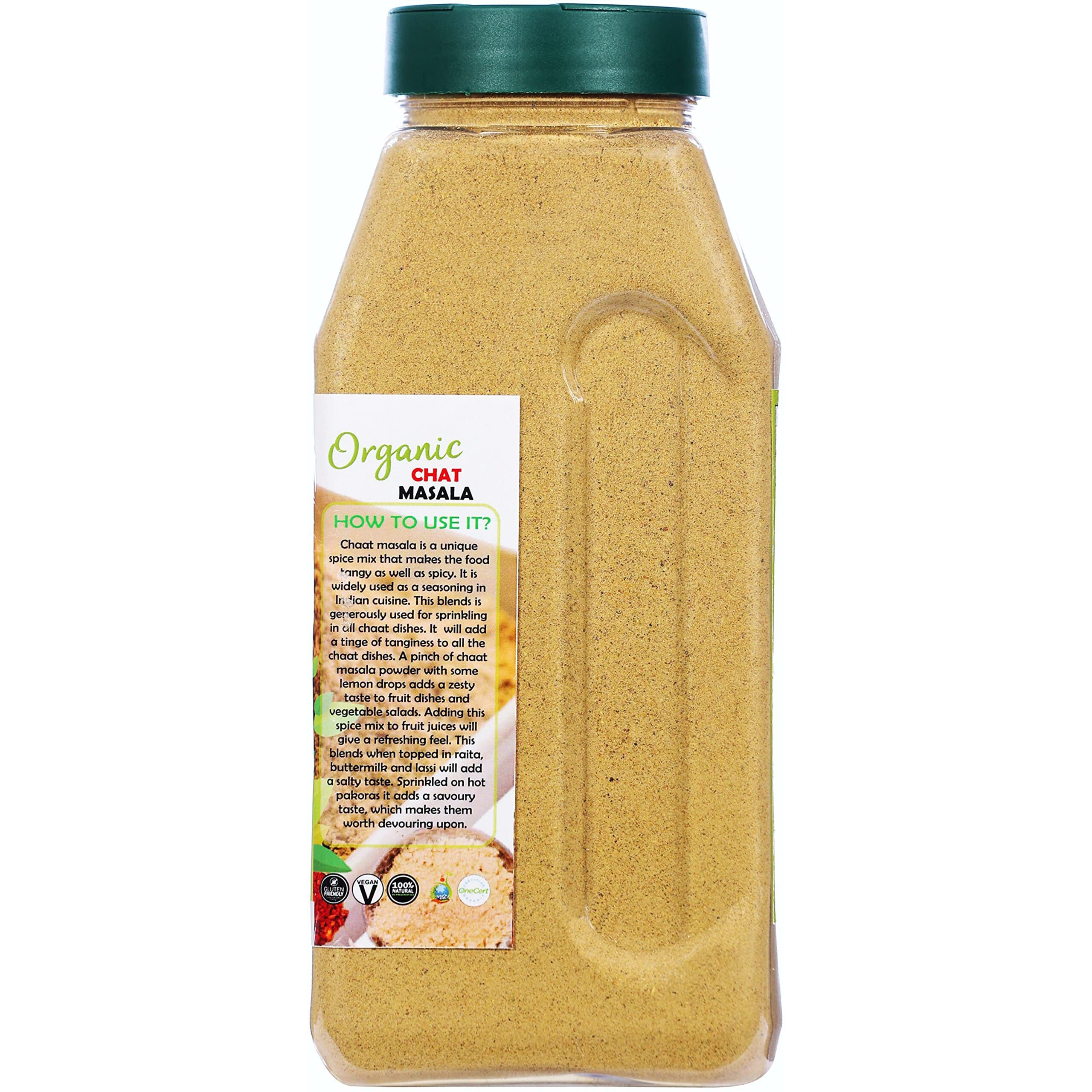 Rani Organic Chat Masala (8-Spice Seasoning Salt) Tangy Indian Seasoning 20oz (1.25lbs) 567g PET Jar ~ All Natural, Vegan, Gluten Friendly, NON-GMO, Indian Origin, USDA Certified Organic