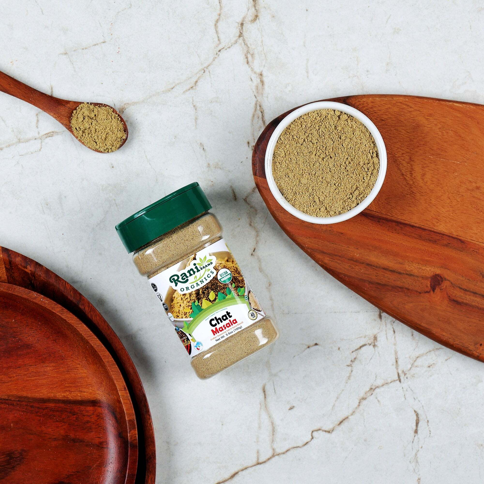 Rani Organic Chat Masala (8-Spice Seasoning Salt) Tangy Indian Seasoning 3.5oz (100g) PET Jar ~ All Natural, Vegan, Gluten Friendly, NON-GMO, Indian Origin, USDA Certified Organic