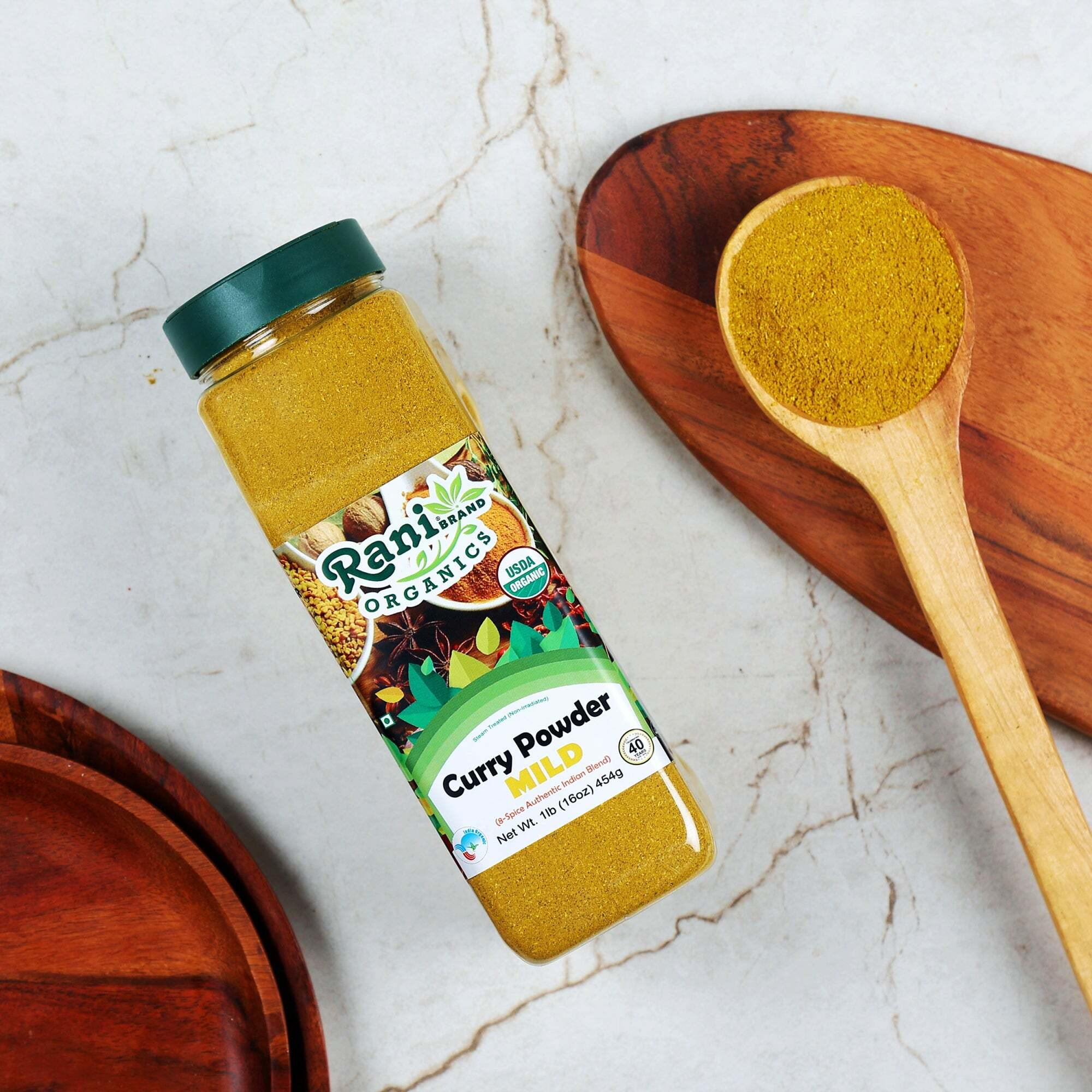 Rani Organic Curry Powder Mild (8-Spice Authentic Indian Blend) 16oz (1lb) 454g PET Jar ~ All Natural, Salt-Free, Vegan, Gluten Friendly, NON-GMO, Indian Origin, USDA Certified Organic
