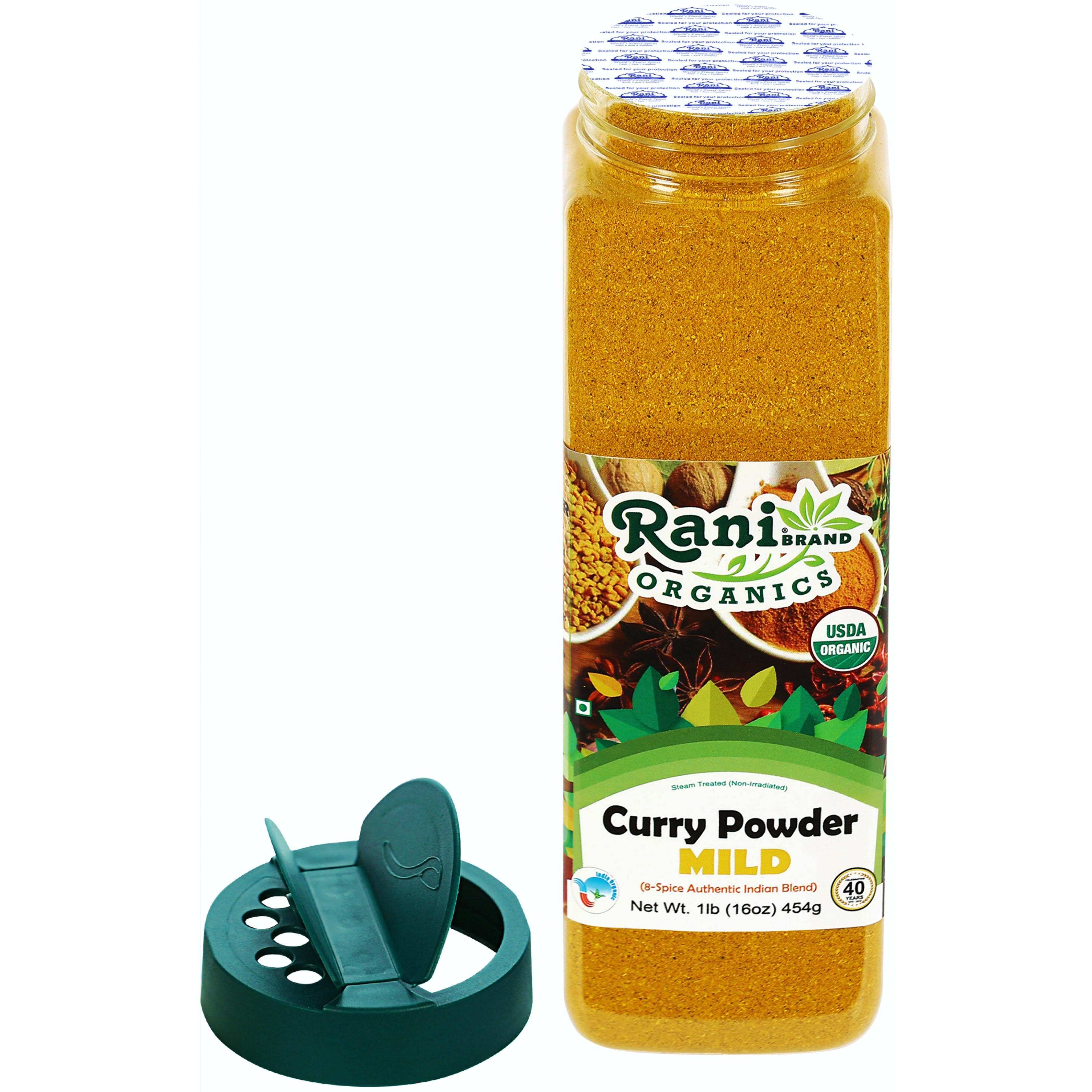 Rani Organic Curry Powder Mild (8-Spice Authentic Indian Blend) 16oz (1lb) 454g PET Jar ~ All Natural, Salt-Free, Vegan, Gluten Friendly, NON-GMO, Indian Origin, USDA Certified Organic