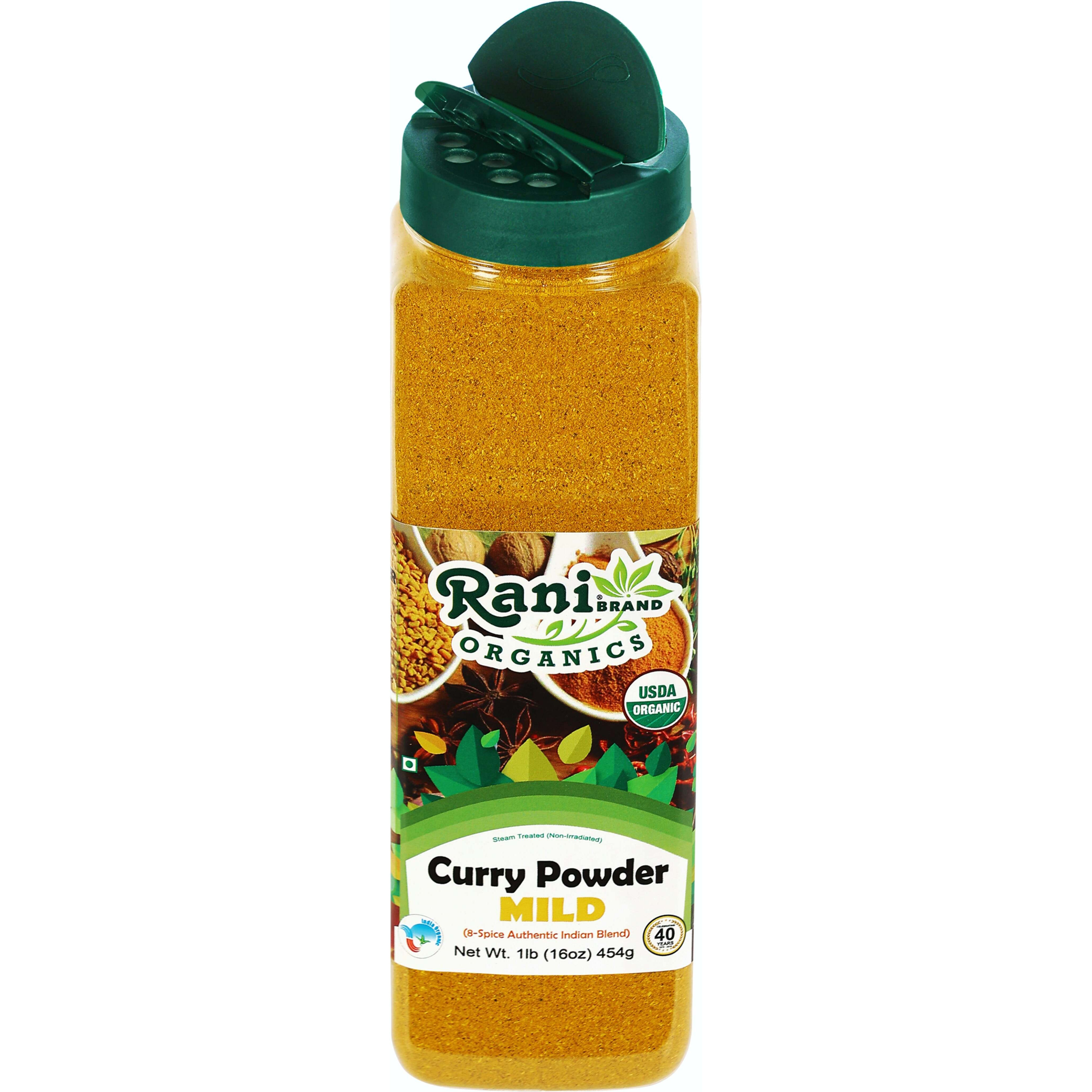 Rani Organic Curry Powder Mild (8-Spice Authentic Indian Blend) 16oz (1lb) 454g PET Jar ~ All Natural, Salt-Free, Vegan, Gluten Friendly, NON-GMO, Indian Origin, USDA Certified Organic