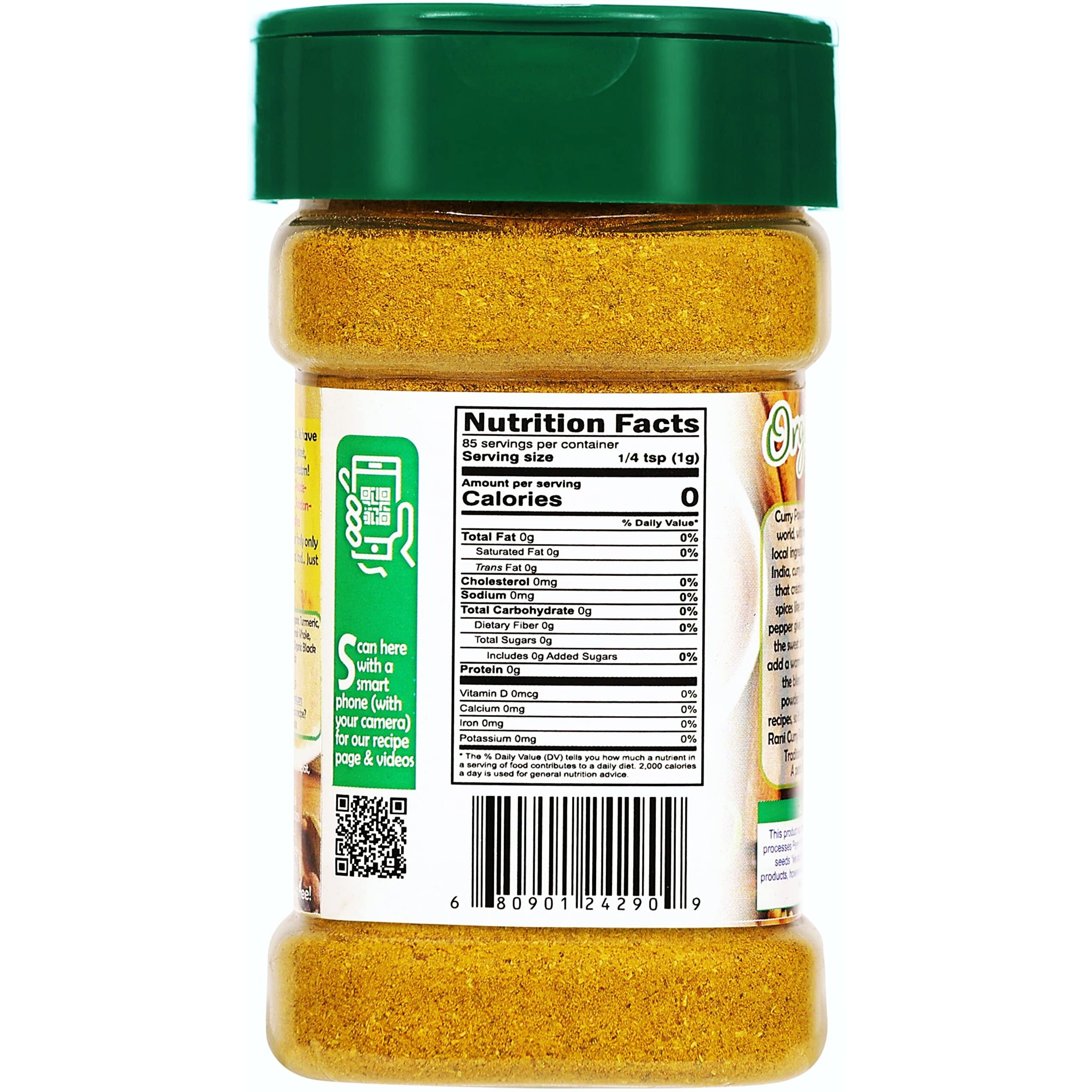 Rani Organic Curry Powder Mild (8-Spice Authentic Indian Blend) 3oz (85g) PET Jar ~ All Natural, Salt-Free, Vegan, Gluten Friendly, NON-GMO, Indian Origin, USDA Certified Organic