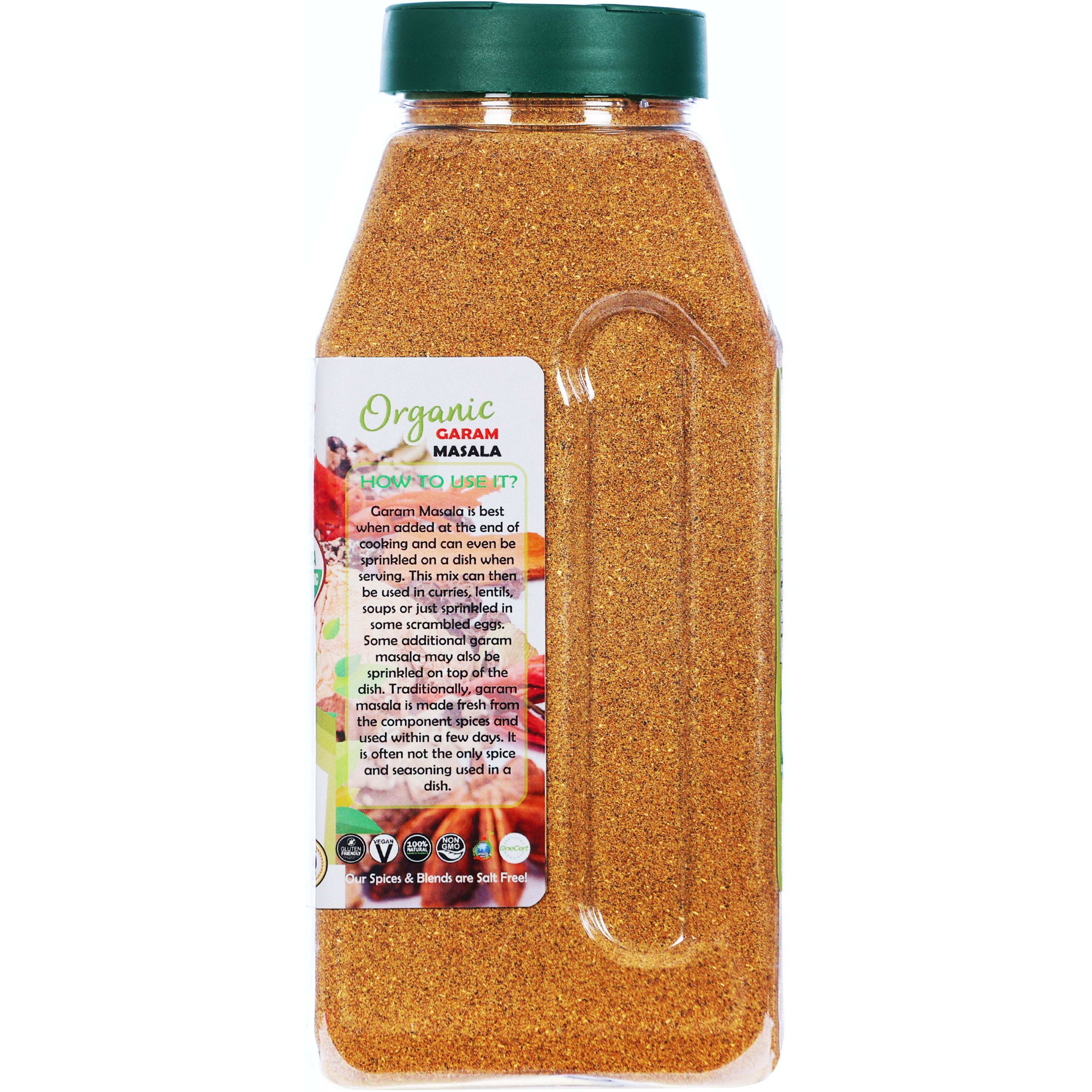 Rani Organic Garam Masala (7-Spice North Indian Spices Blend) 16oz (1lb) 454g PET Jar ~ All Natural, Salt-Free, Vegan, Gluten Friendly, NON-GMO, Indian Origin, USDA Certified Organic