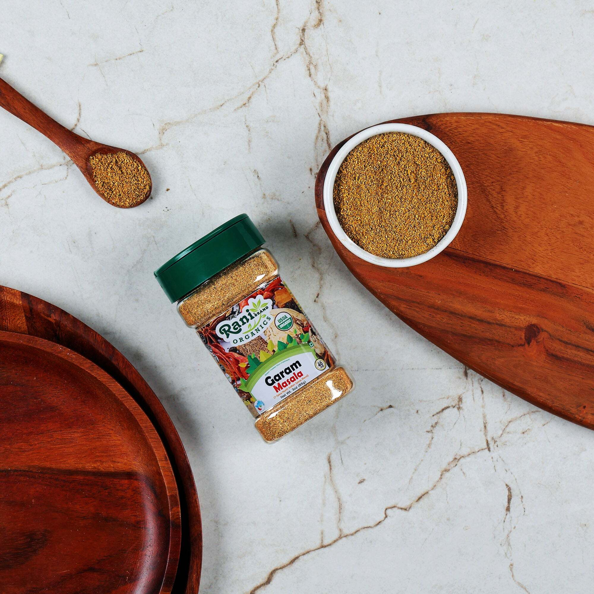 Rani Organic Garam Masala (7-Spice North Indian Spices Blend) 3oz (85g) PET Jar ~ All Natural, Salt-Free, Vegan, Gluten Friendly, NON-GMO, Indian Origin, USDA Certified Organic