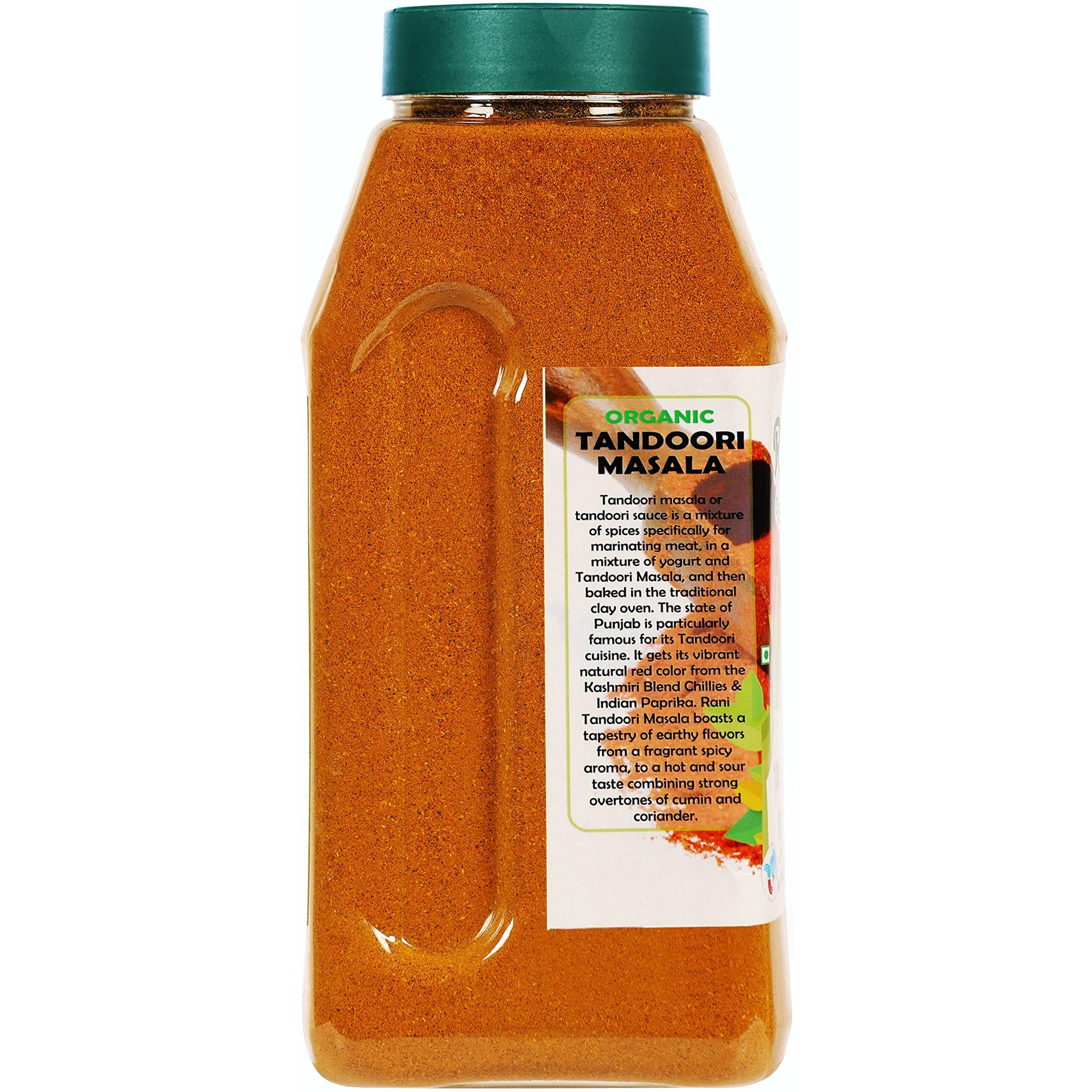 Rani Organic Tandoori Masala (Marinade & Grilled Spice Blend) 8-Spice Indian Blend 16oz (1lb) 454g PET Jar ~ All Natural, Vegan, Gluten Friendly, NON-GMO, Indian Origin, USDA Certified Organic