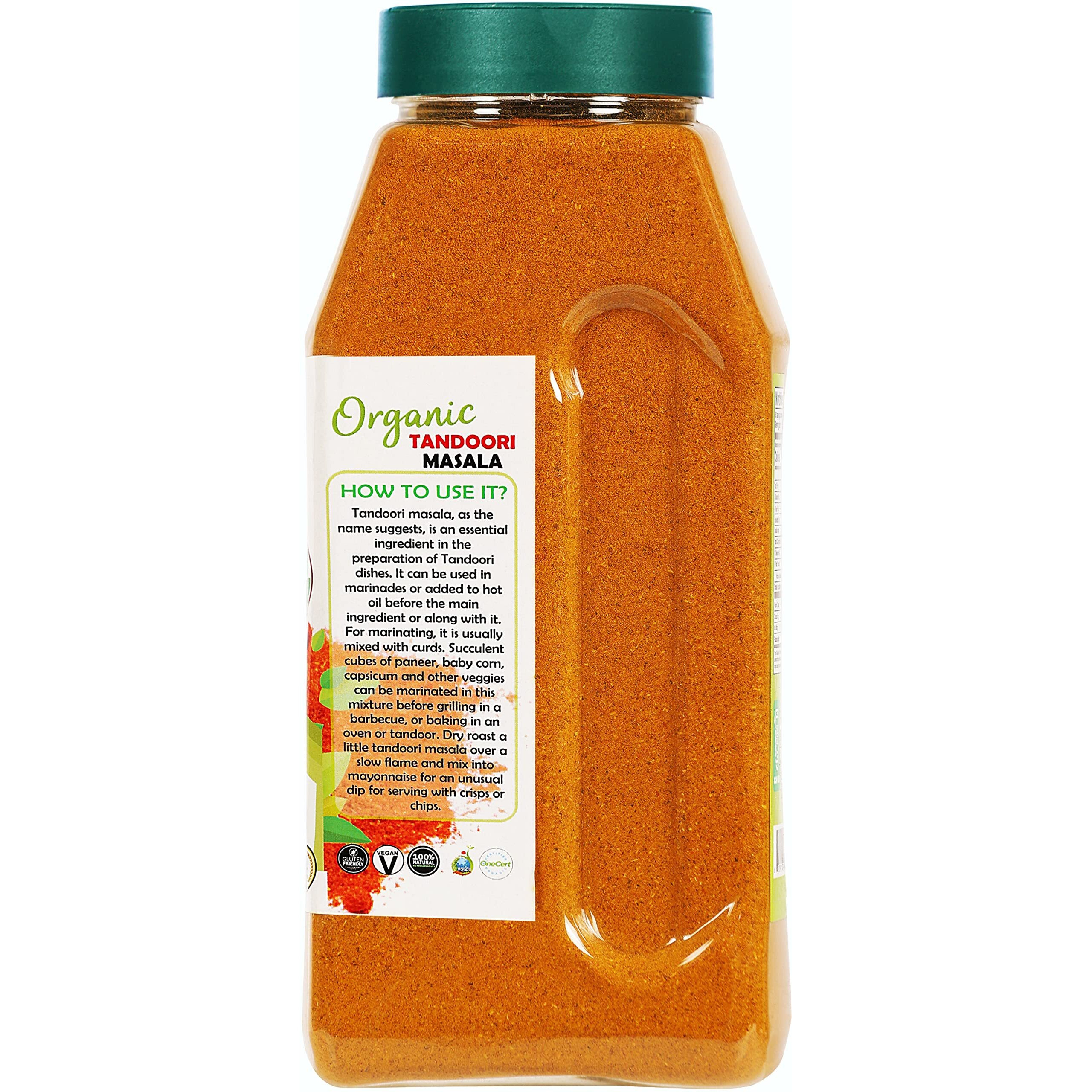 Rani Organic Tandoori Masala (Marinade & Grilled Spice Blend) 8-Spice Indian Blend 16oz (1lb) 454g PET Jar ~ All Natural, Vegan, Gluten Friendly, NON-GMO, Indian Origin, USDA Certified Organic