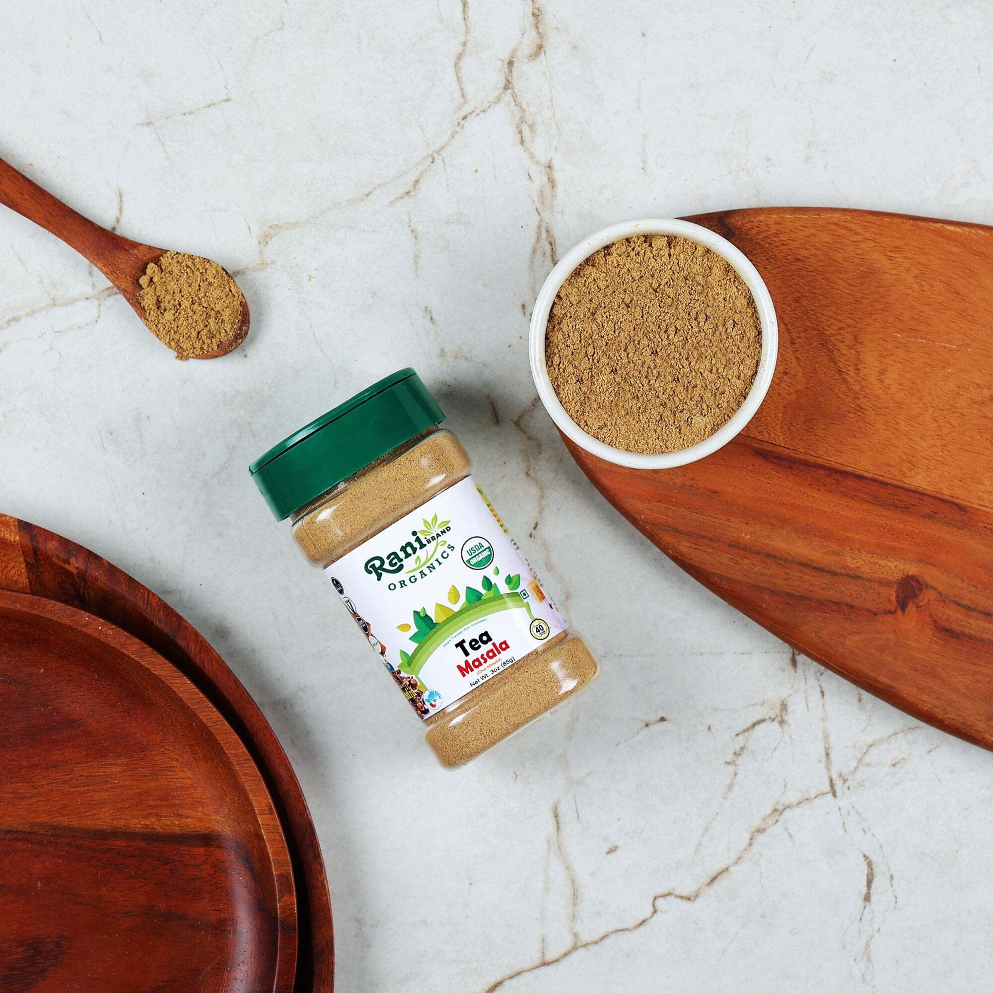 Rani Organic Tea (Chai) Masala Indian Spice Blend 3oz (85g) PET Jar ~ All Natural, Vegan, Gluten Friendly, NON-GMO, Indian Origin, USDA Certified Organic