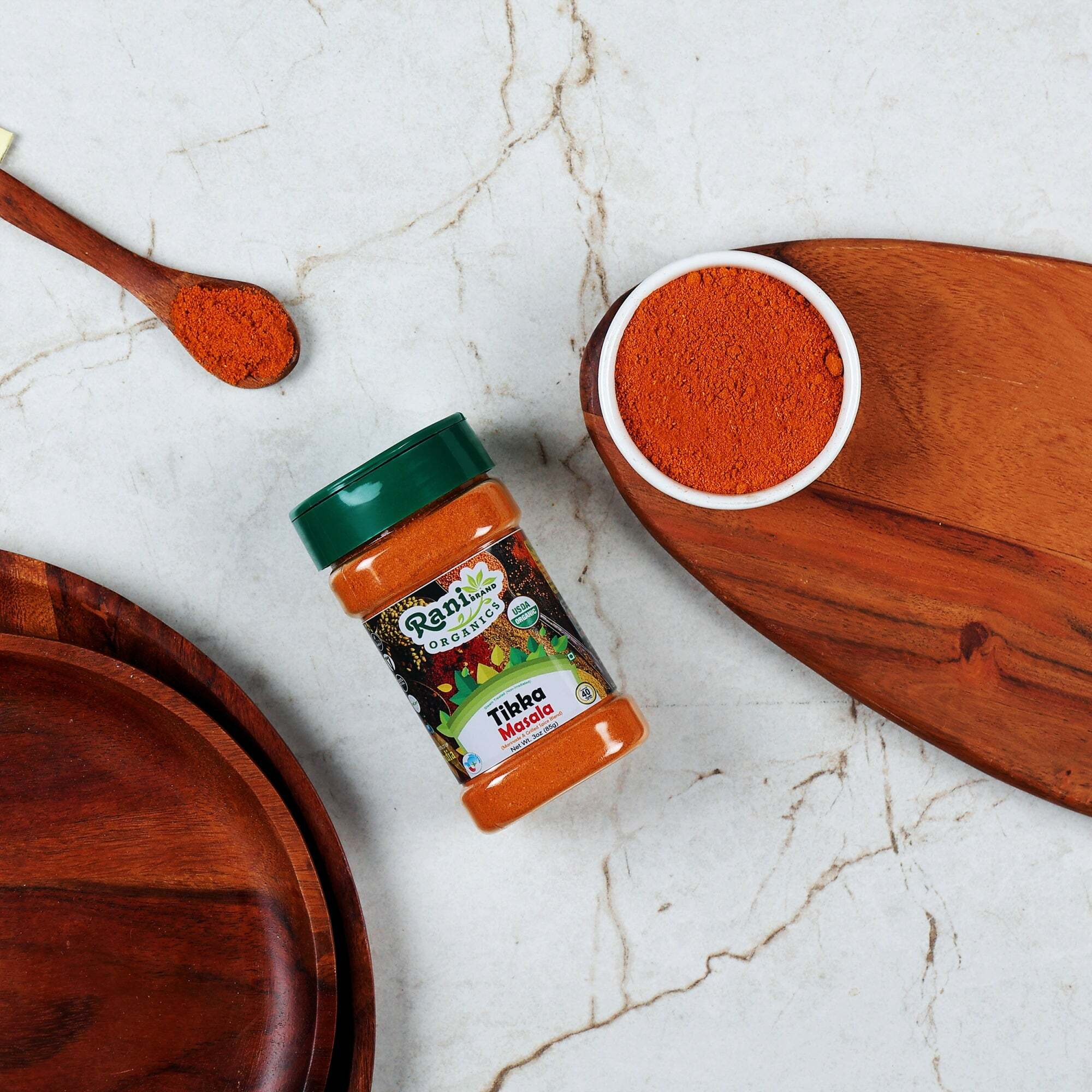 Rani Organic Tikka Masala (Marinade & Grilled Spice Blend) 6-Spice Indian Blend 3oz (85g) PET Jar ~ All Natural, Vegan, Gluten Friendly, NON-GMO, Indian Origin, USDA Certified Organic