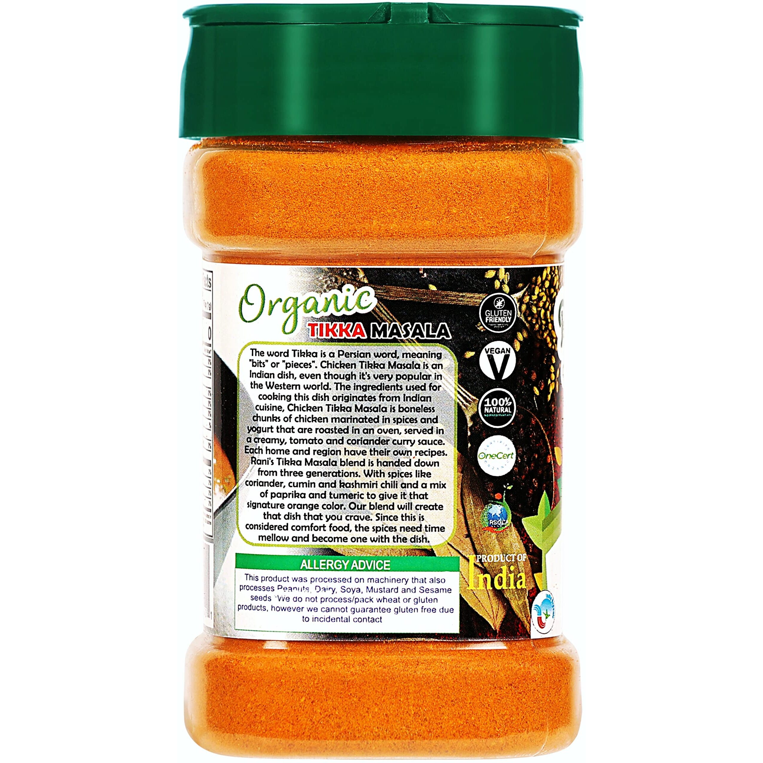 Rani Organic Tikka Masala (Marinade & Grilled Spice Blend) 6-Spice Indian Blend 3oz (85g) PET Jar ~ All Natural, Vegan, Gluten Friendly, NON-GMO, Indian Origin, USDA Certified Organic