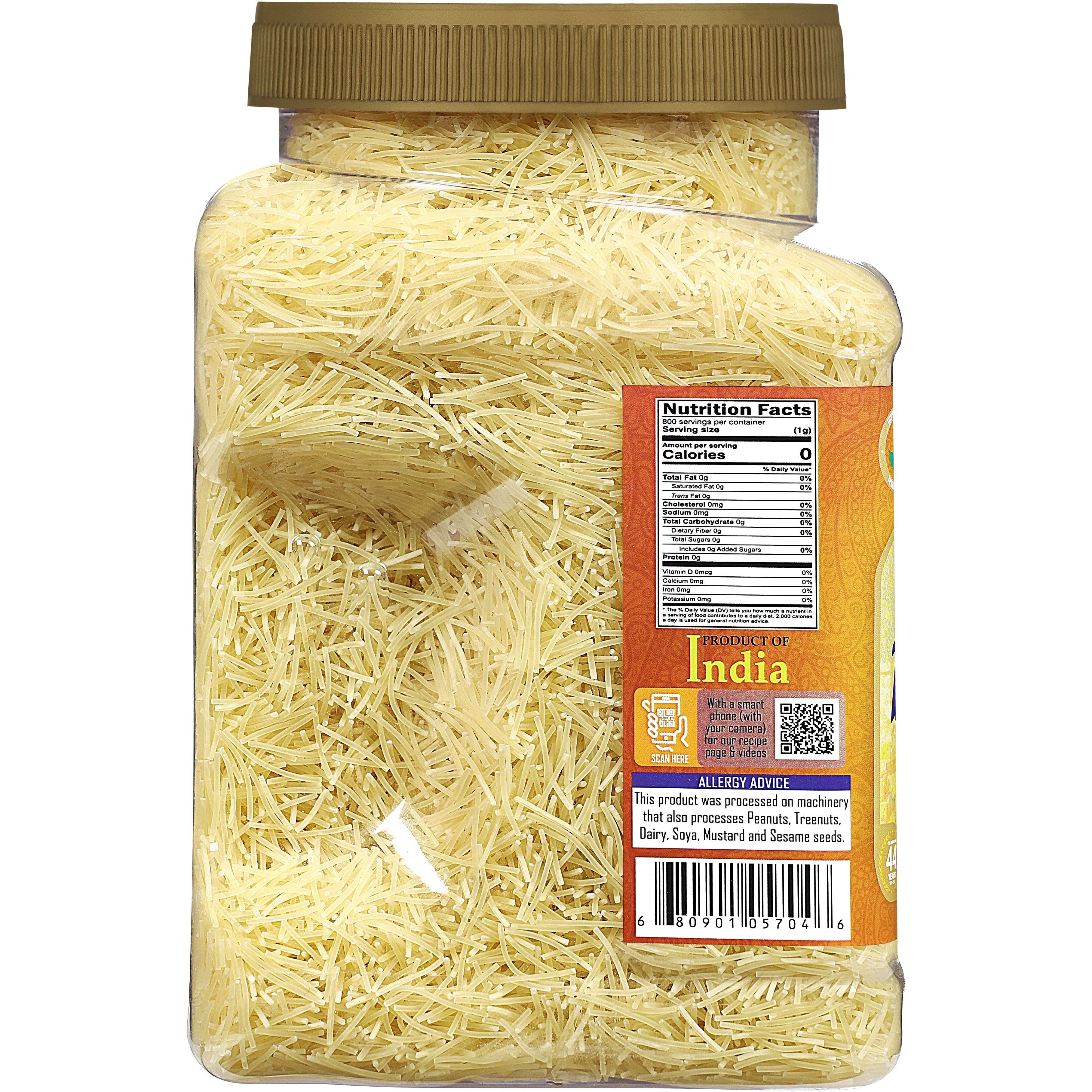 Rani Plain Vermicelli (Wheat Noodles) 28oz (1.75lbs) 800g PET Jar ~ All Natural, Vegan, NON-GMO, Kosher, Indian Origin