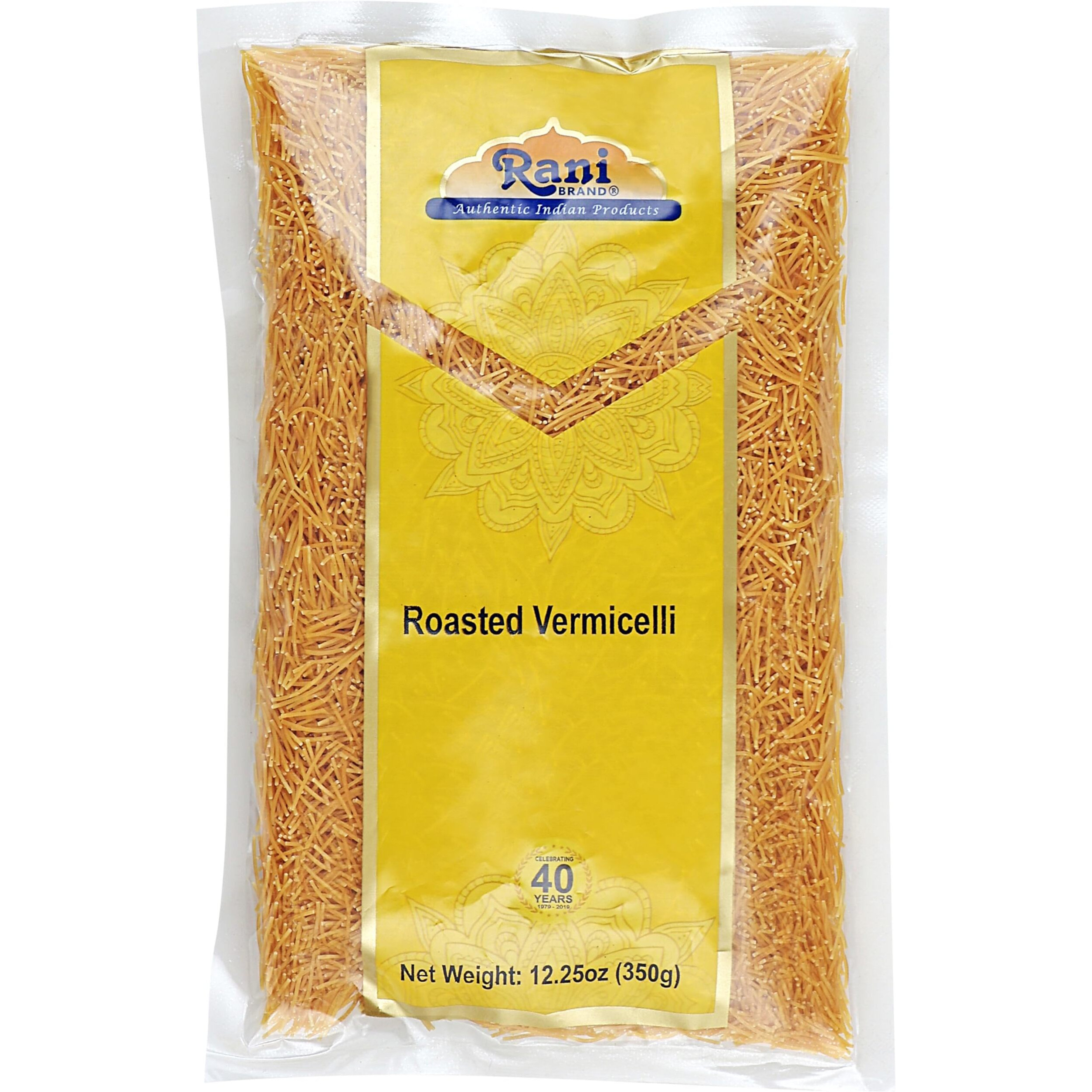 Rani Roasted Vermicelli (Roasted Wheat Noodles) 12.25oz (350g) ~ All Natural, Vegan, NON-GMO, Indian Origin