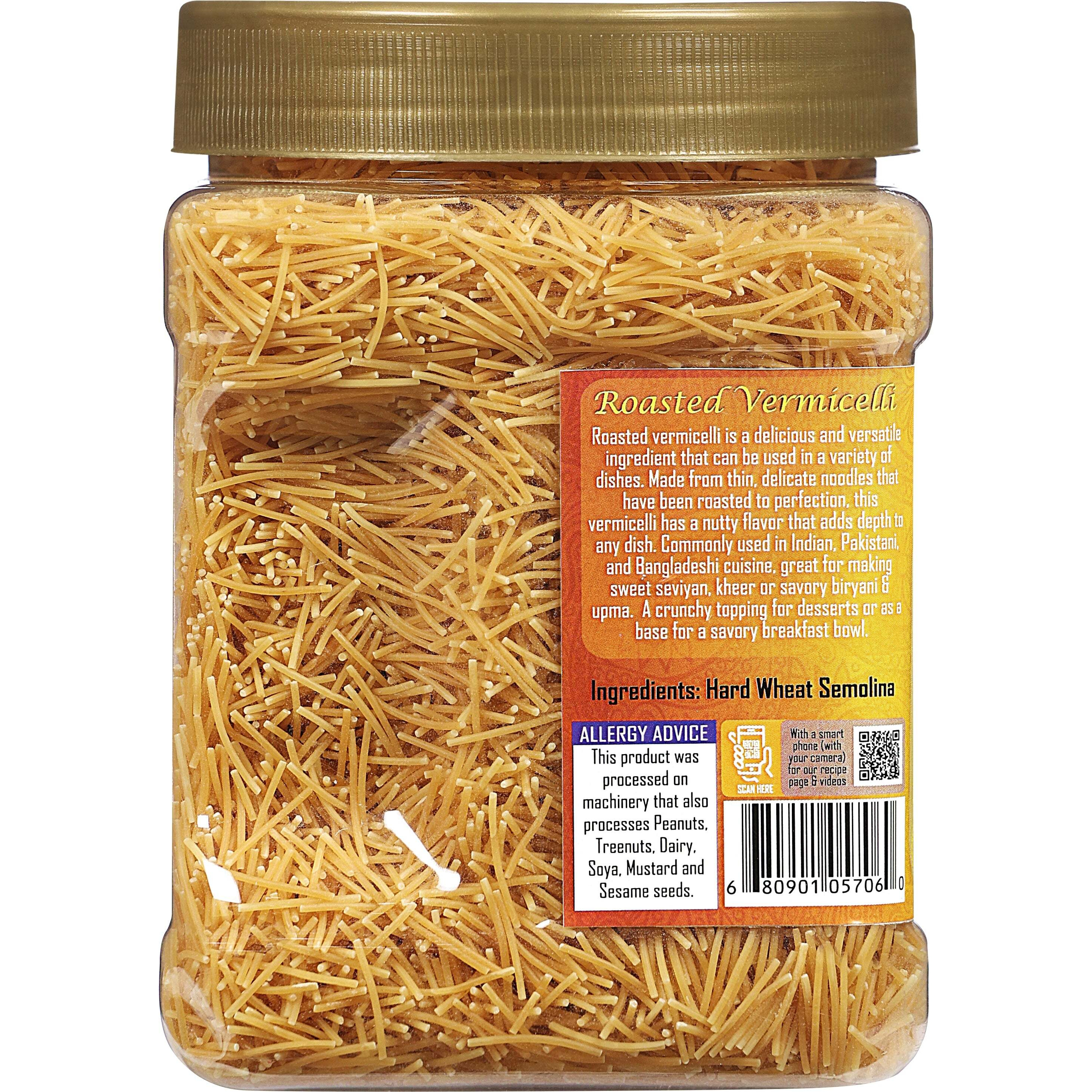 Rani Roasted Vermicelli (Roasted Wheat Noodles) 12.25oz (350g) PET Jar ~ All Natural, Vegan, NON-GMO, Kosher, Indian Origin (Size 12.25oz (350g))