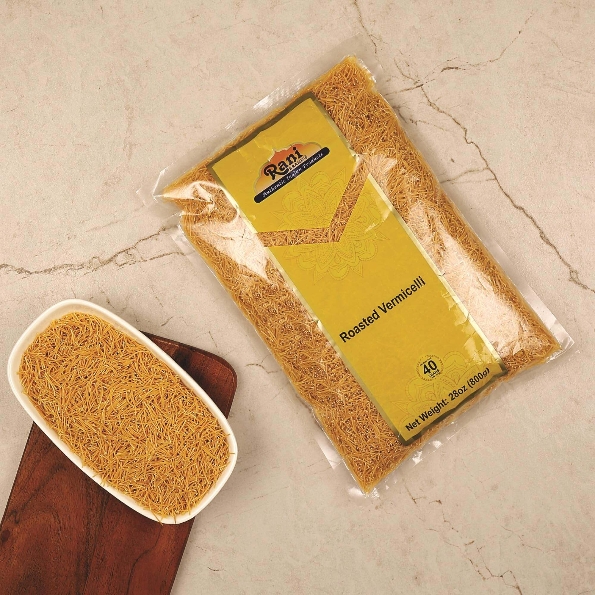 Rani Roasted Vermicelli (Roasted Wheat Noodles) 28oz (1.75lbs) 800g, Pack of 3 ~ All Natural, Vegan, NON-GMO, Indian Origin