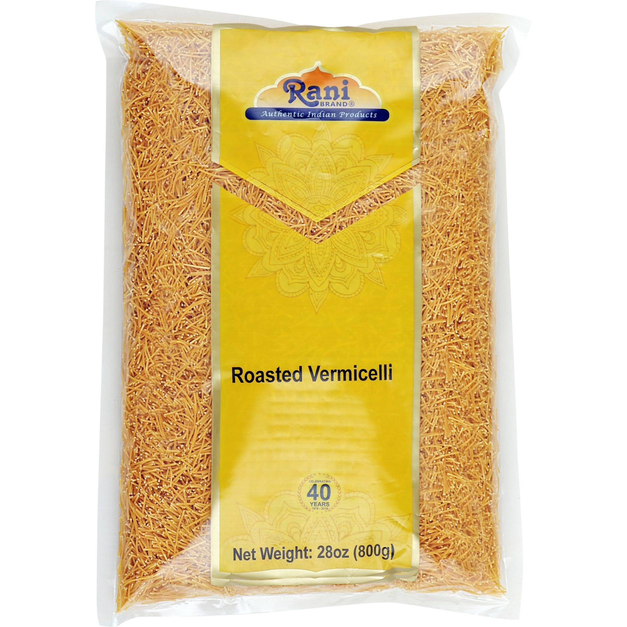 Rani Roasted Vermicelli (Roasted Wheat Noodles) 28oz (1.75lbs) 800g, Pack of 3 ~ All Natural, Vegan, NON-GMO, Indian Origin