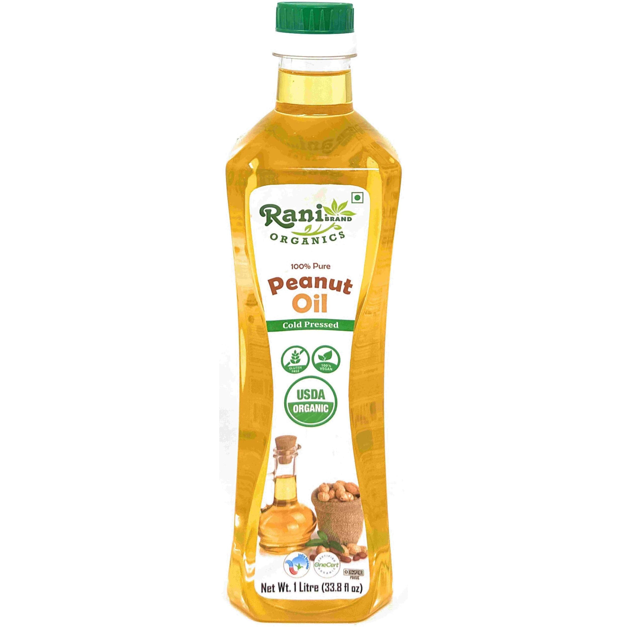 Rani Organic Peanut Oil 33.8 Ounce (1 Liter) Cold Pressed, 100% Natural, NON-GMO, Kosher, Vegan, Gluten Free, USDA Certified Organic