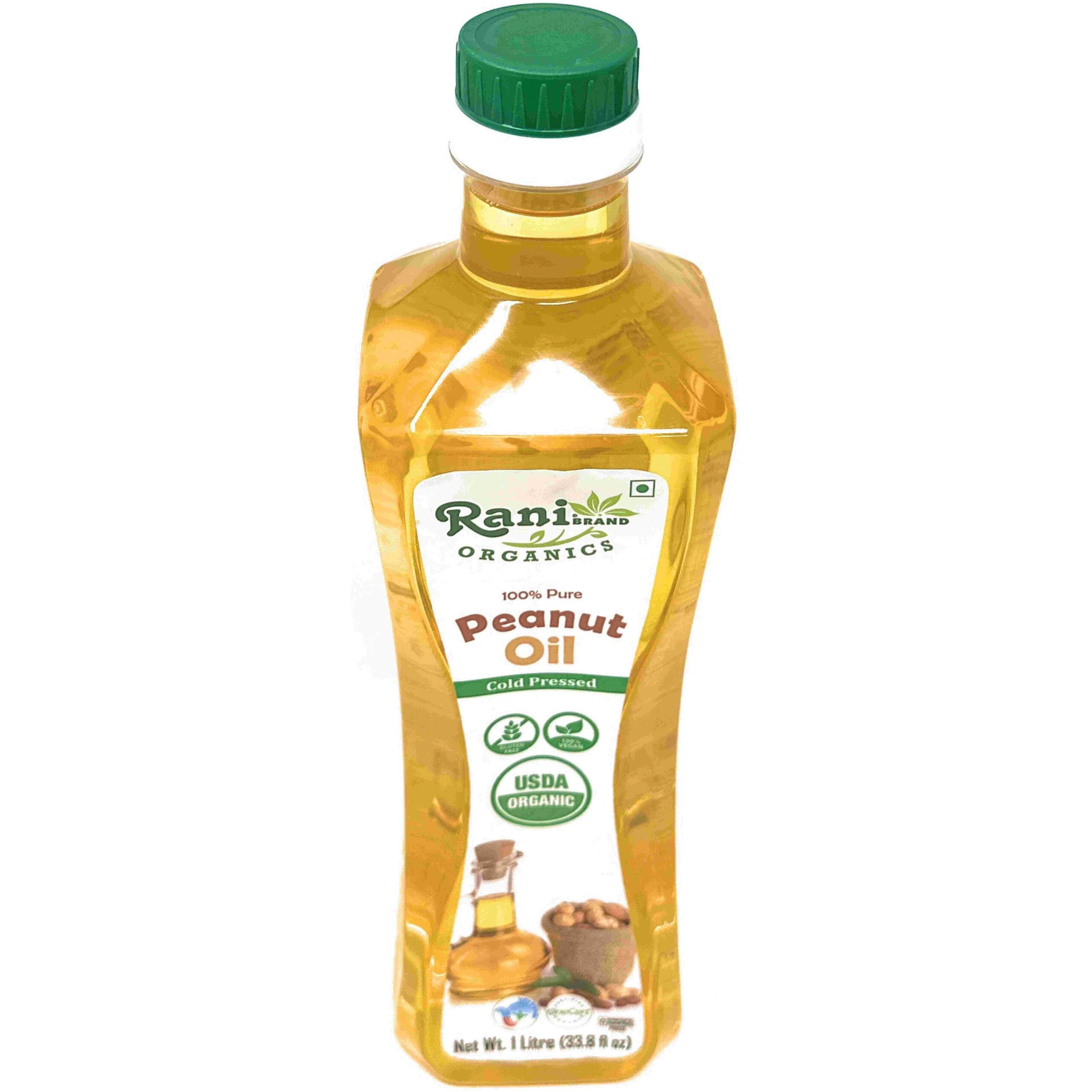 Rani Organic Peanut Oil 33.8 Ounce (1 Liter) Cold Pressed, 100% Natural, NON-GMO, Kosher, Vegan, Gluten Free, USDA Certified Organic