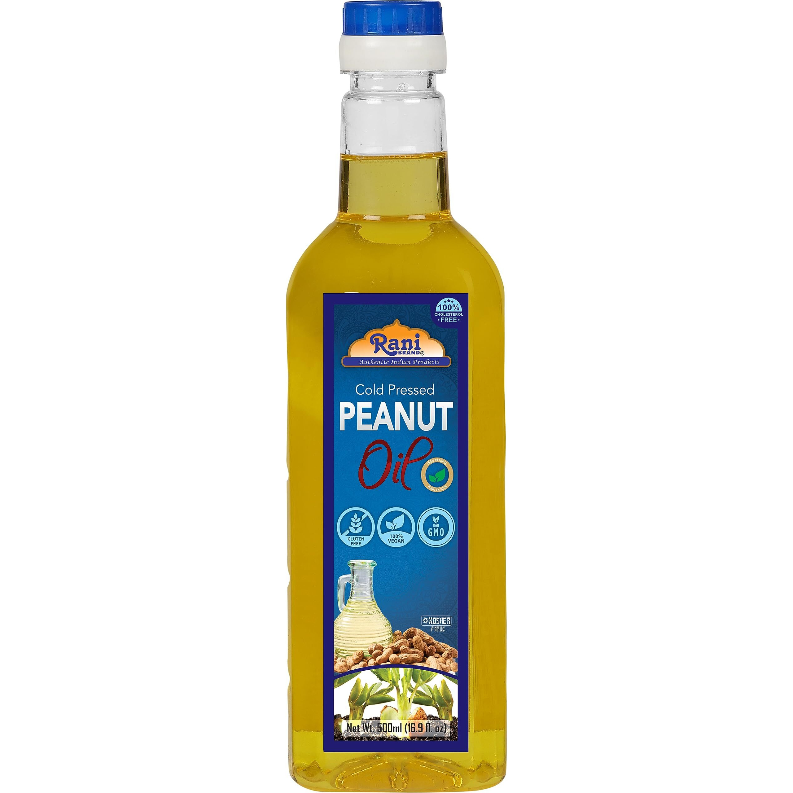 Rani Peanut Oil 16.9 Ounce (500ml) Cold Pressed, 100% Natural, NON-GMO, Kosher, Vegan, Gluten Free