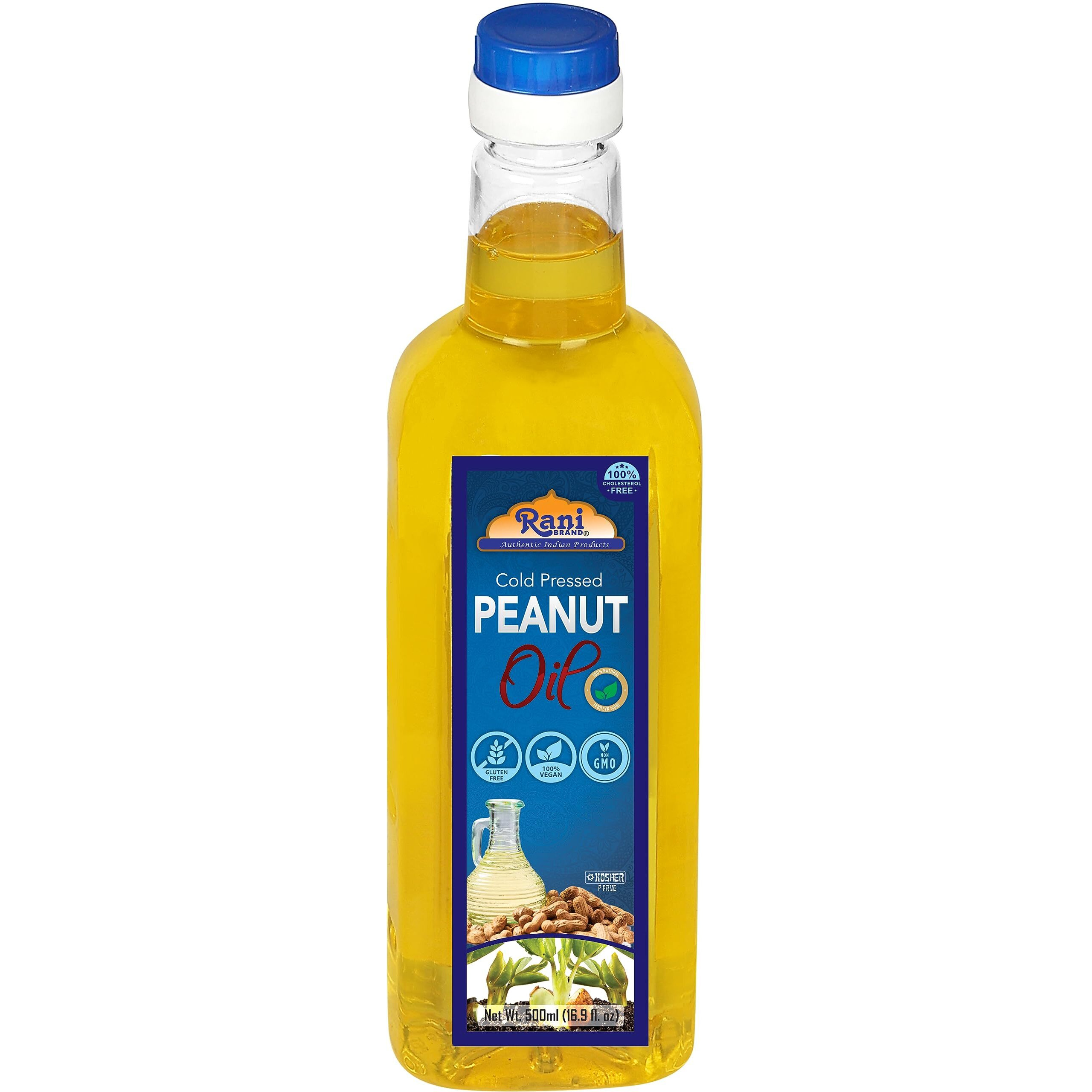 Rani Peanut Oil 16.9 Ounce (500ml) Cold Pressed, 100% Natural, NON-GMO, Kosher, Vegan, Gluten Free