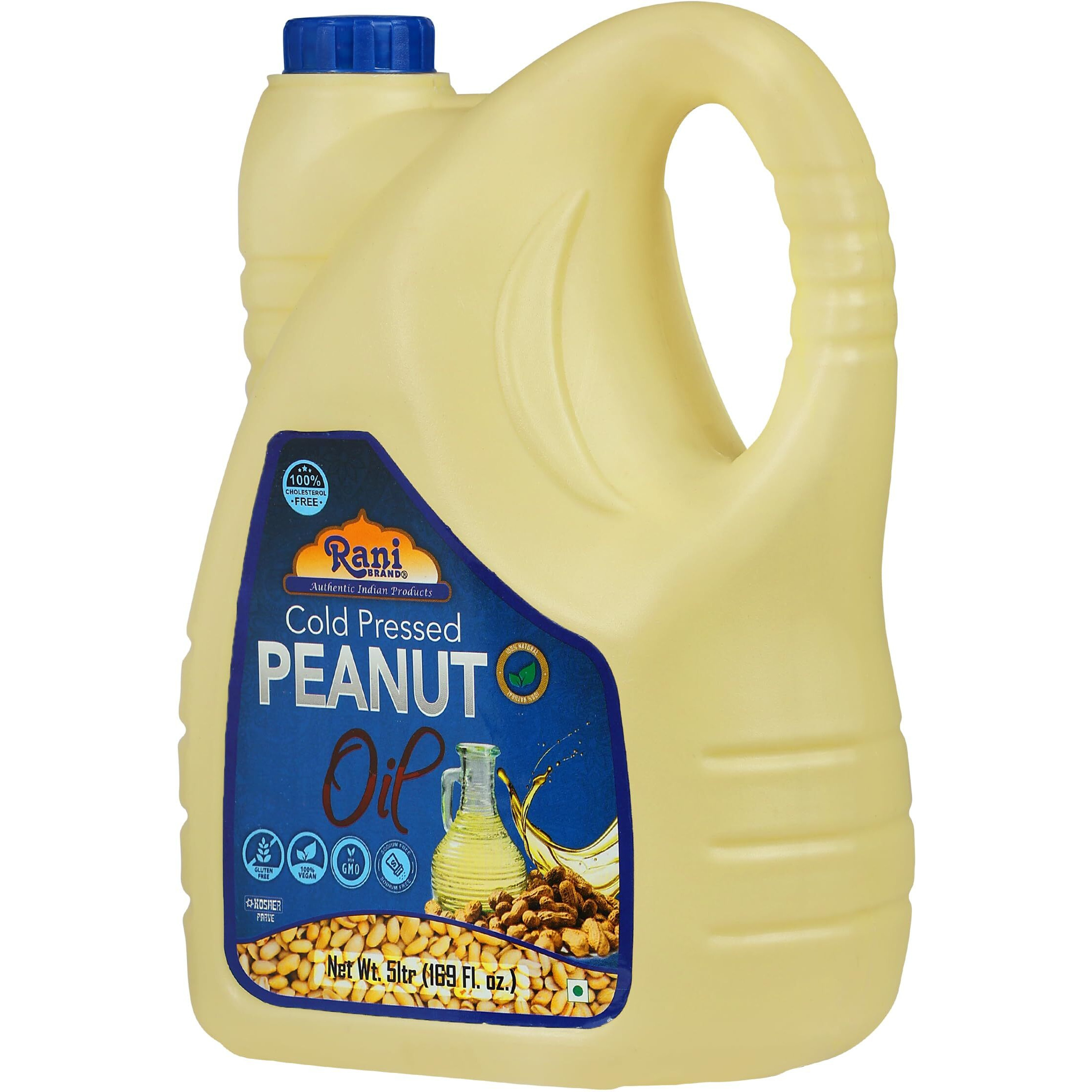 Rani Peanut Oil 169 Ounce (5 Liter) Cold Pressed, 100% Natural, NON-GMO, Kosher, Vegan, Gluten Free
