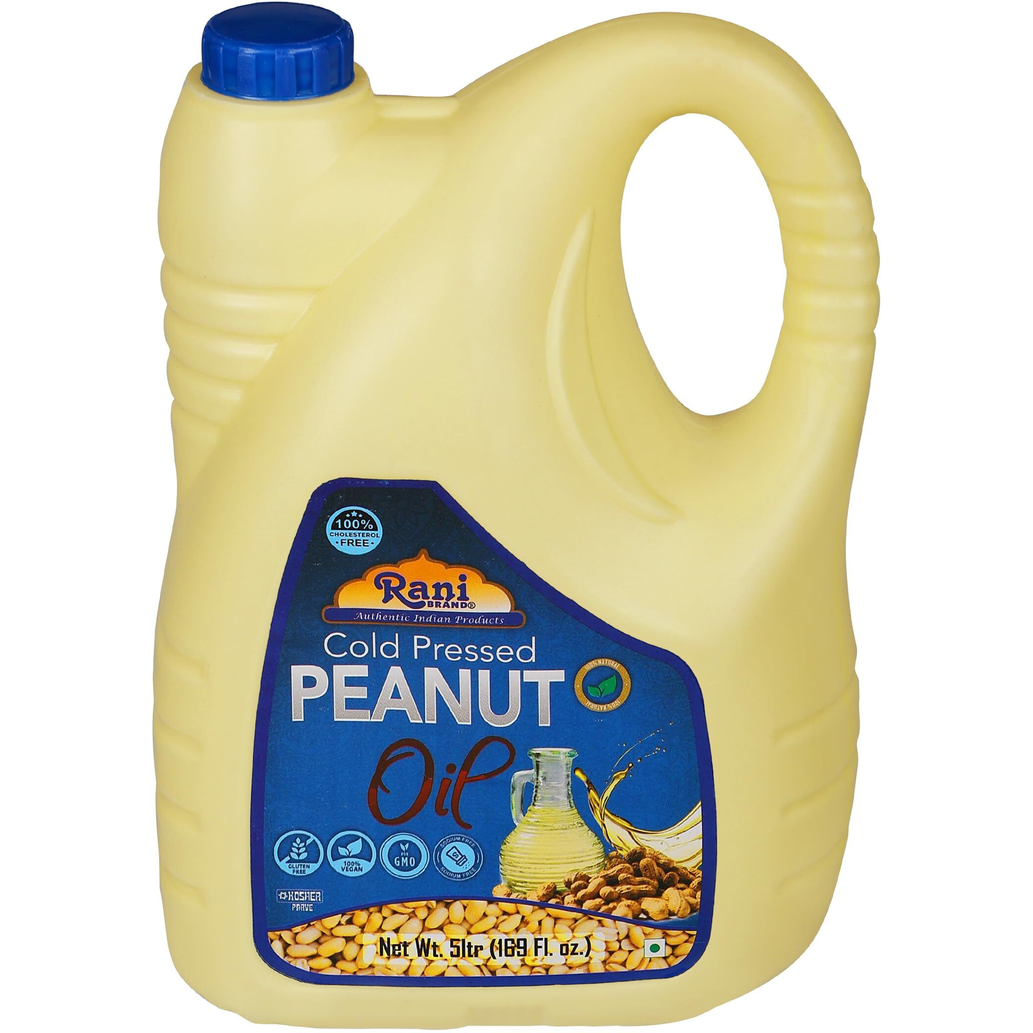 Rani Peanut Oil 169 Ounce (5 Liter) Cold Pressed, 100% Natural, NON-GMO, Kosher, Vegan, Gluten Free