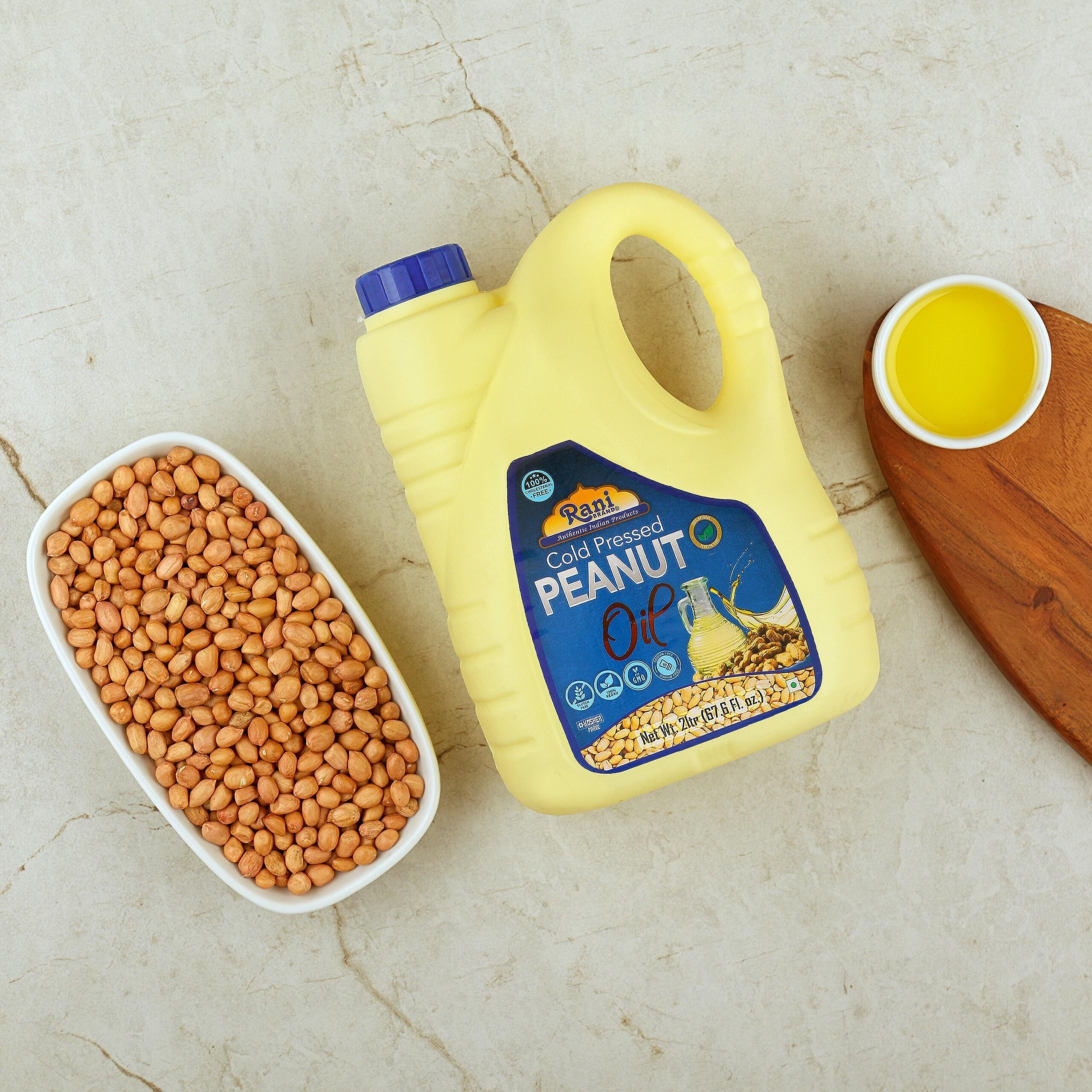 Rani Peanut Oil 67.6 Ounce (2 Liter) Cold Pressed, 100% Natural, NON-GMO, Kosher, Vegan, Gluten Free