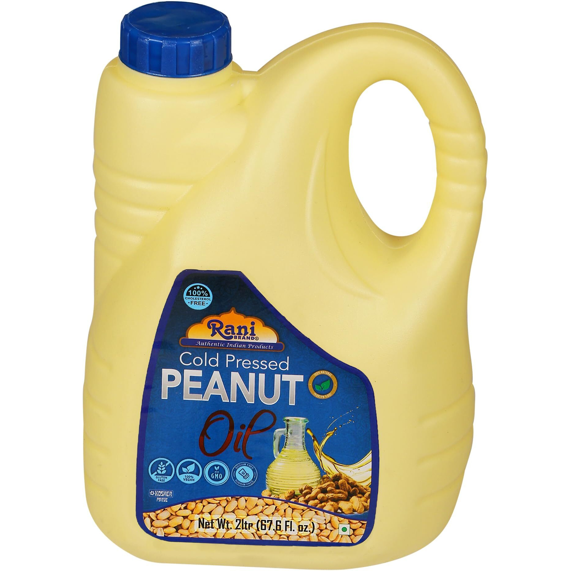 Rani Peanut Oil 67.6 Ounce (2 Liter) Cold Pressed, 100% Natural, NON-GMO, Kosher, Vegan, Gluten Free