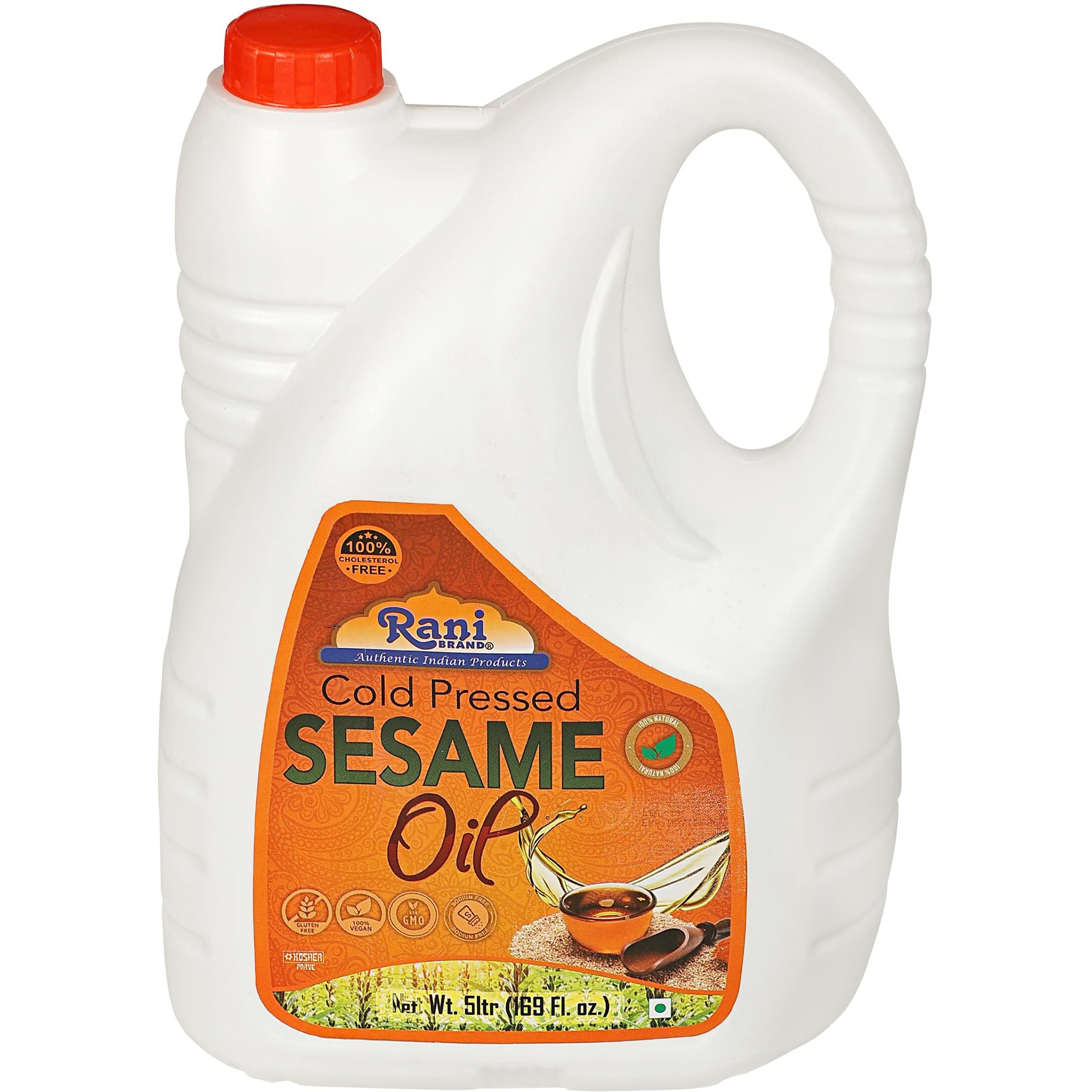 Rani Sesame Oil 169 Ounce (5 Liter) Cold Pressed, 100% Natural, NON-GMO, Kosher, Vegan, Gluten Free