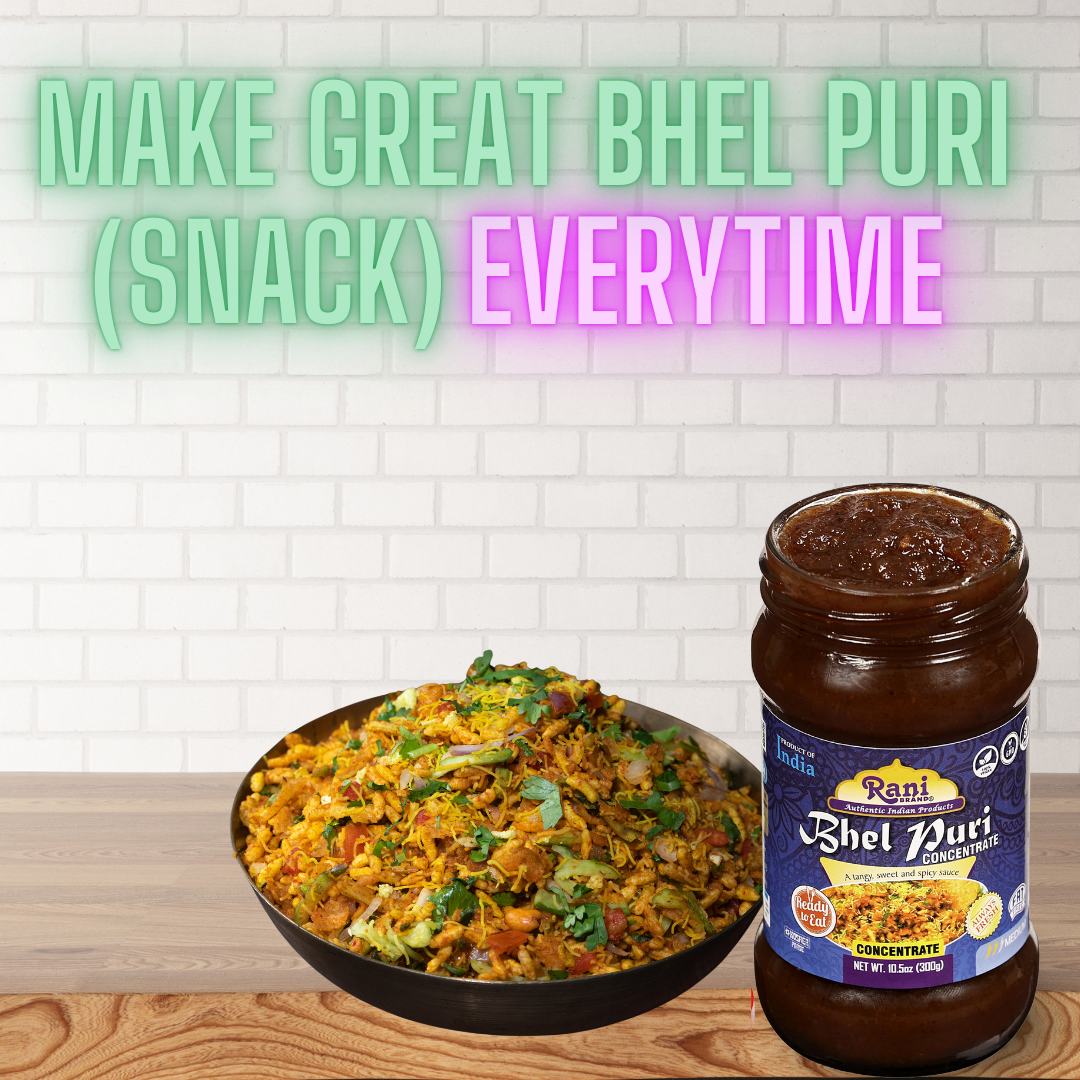 Rani Bhel Puri Concentrate (Sweet & Spicy Sauce) 10.5oz (300g) Glass Jar, Ready to Eat, Pack of 5+1 FREE ~ Vegan, Gluten Free, NON-GMO, Kosher, No Colors, Indian Origin