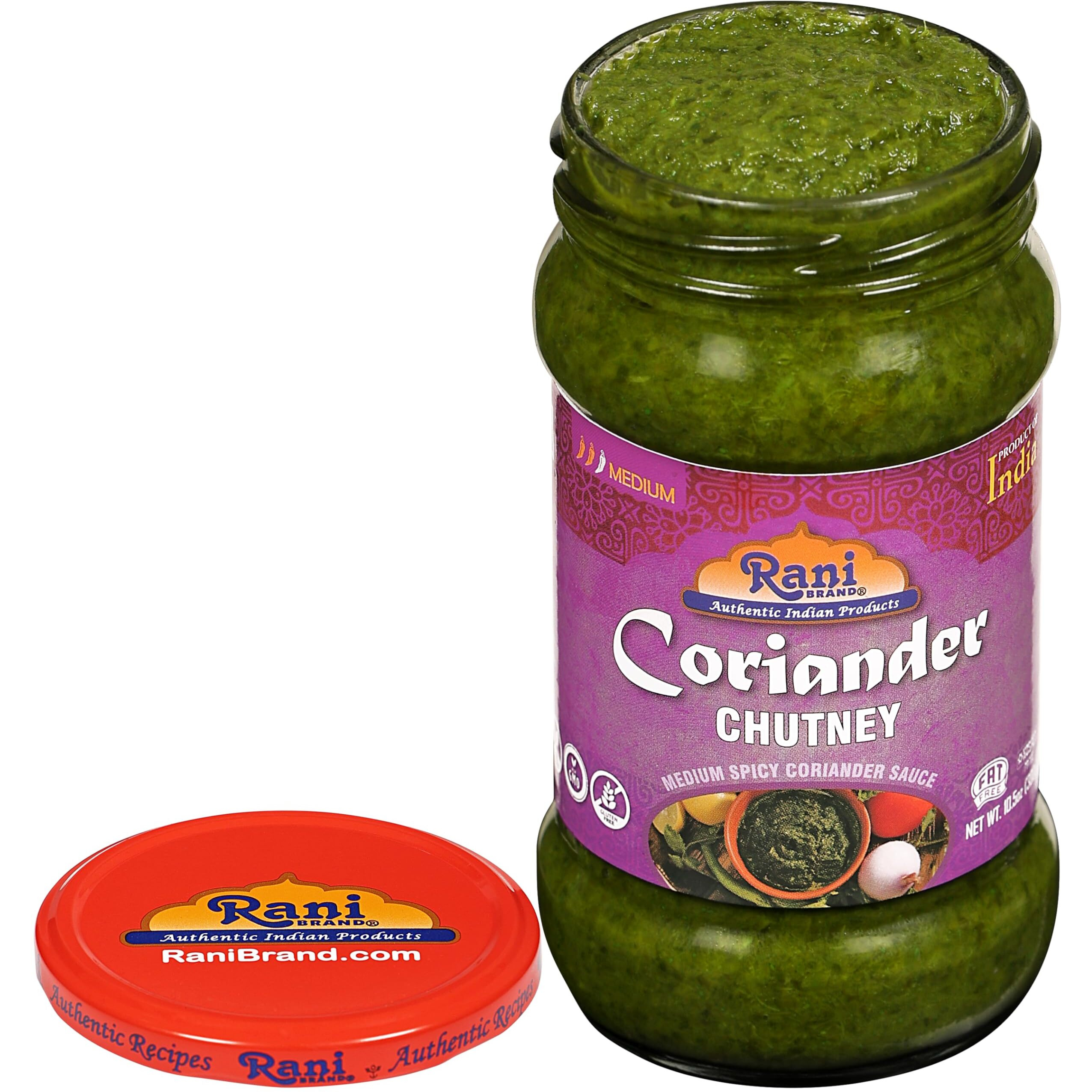 Rani Coriander Chutney 10.5oz (300g) Glass Jar, Ready to Eat ~ Vegan | Gluten Free | NON-GMO | Kosher | No Colors | Indian Origin