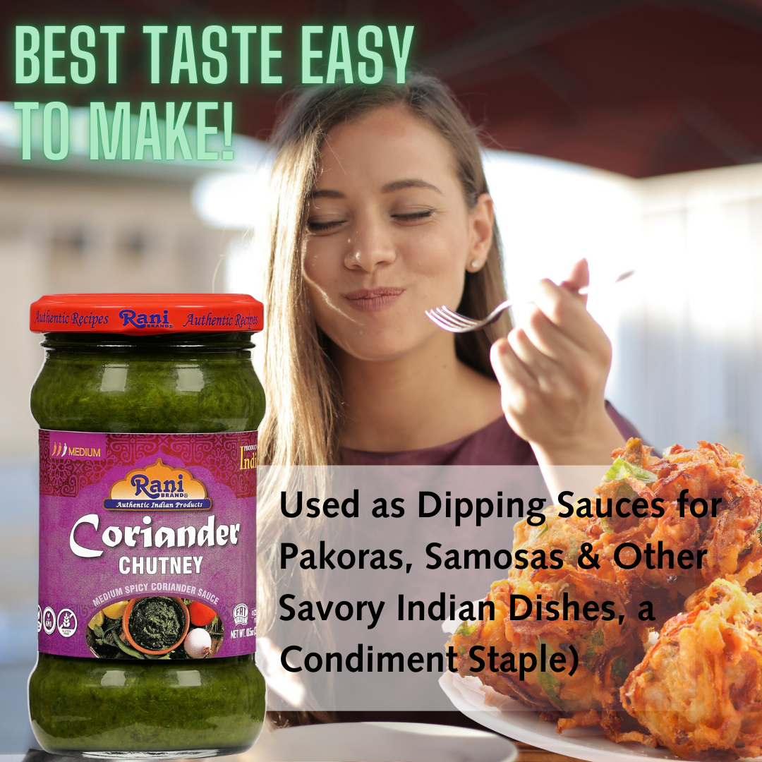 Rani Coriander Chutney 10.5oz (300g) Glass Jar, Ready to Eat ~ Vegan | Gluten Free | NON-GMO | Kosher | No Colors | Indian Origin