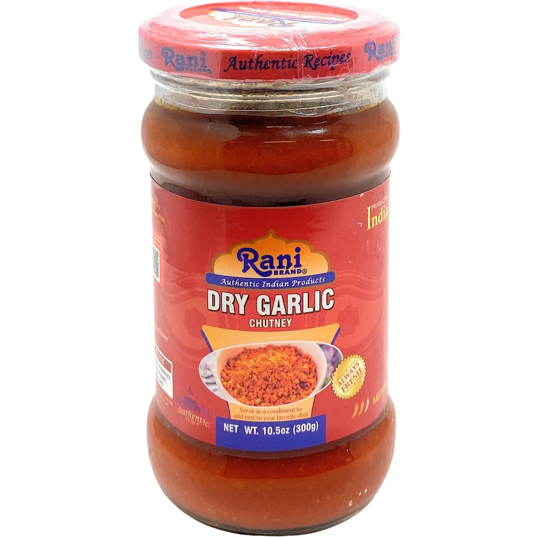 Rani Garlic Chutney 10.5oz (300g) Glass Jar, Ready to Eat ~ All Natural, No Preservatives, Vegan, Gluten Free, NON-GMO, No Colors, Indian Origin