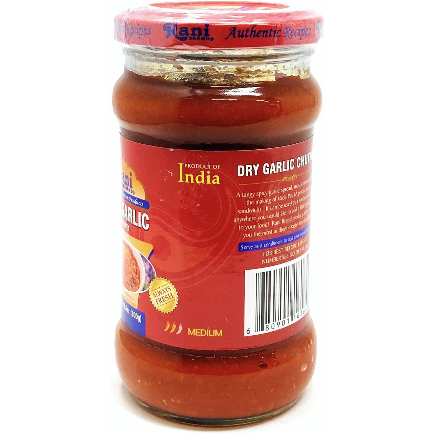 Rani Garlic Chutney 10.5oz (300g) Glass Jar, Ready to Eat ~ All Natural, No Preservatives, Vegan, Gluten Free, NON-GMO, No Colors, Indian Origin