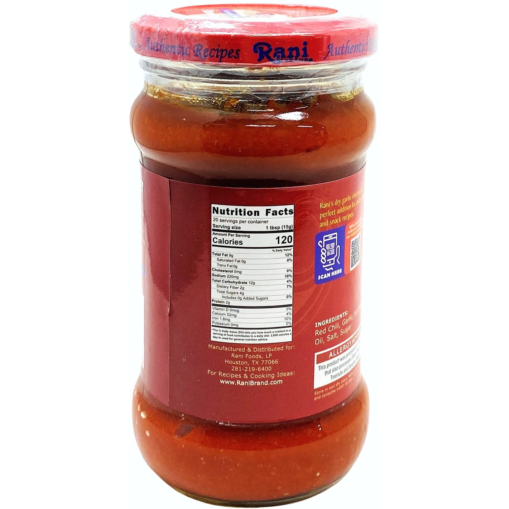 Rani Garlic Chutney 10.5oz (300g) Glass Jar, Ready to Eat, Pack of 5+1 FREE ~ All Natural, No Preservatives, Vegan, Gluten Free, NON-GMO, No Colors, Indian Origin